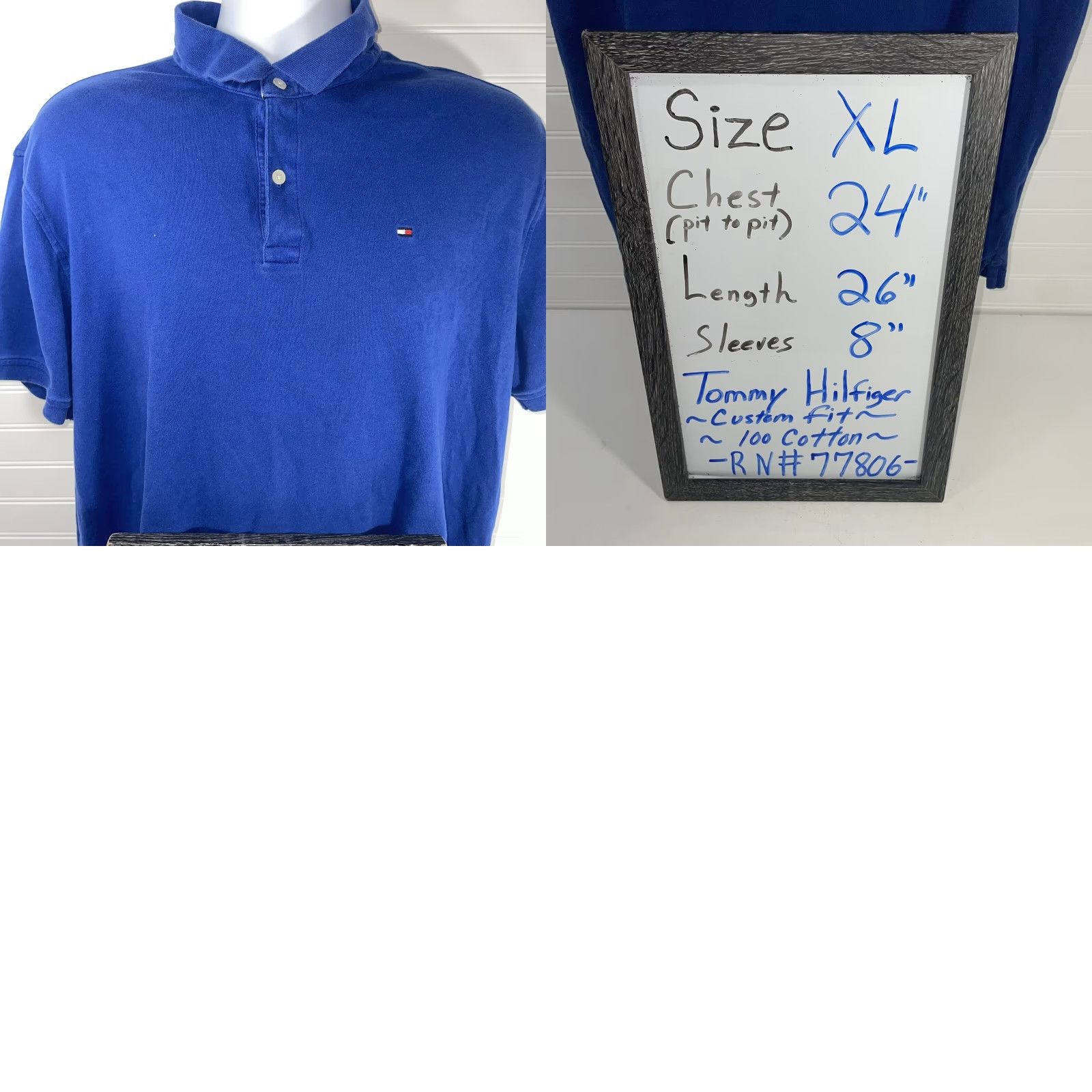 Tommy Hilfiger Tommy Hilfiger Polo Shirt Men XL Button-Down Short Sleeve Blue Chest Logo 100% Cotton Size US XL / EU 56 / 4 - 11 Thumbnail