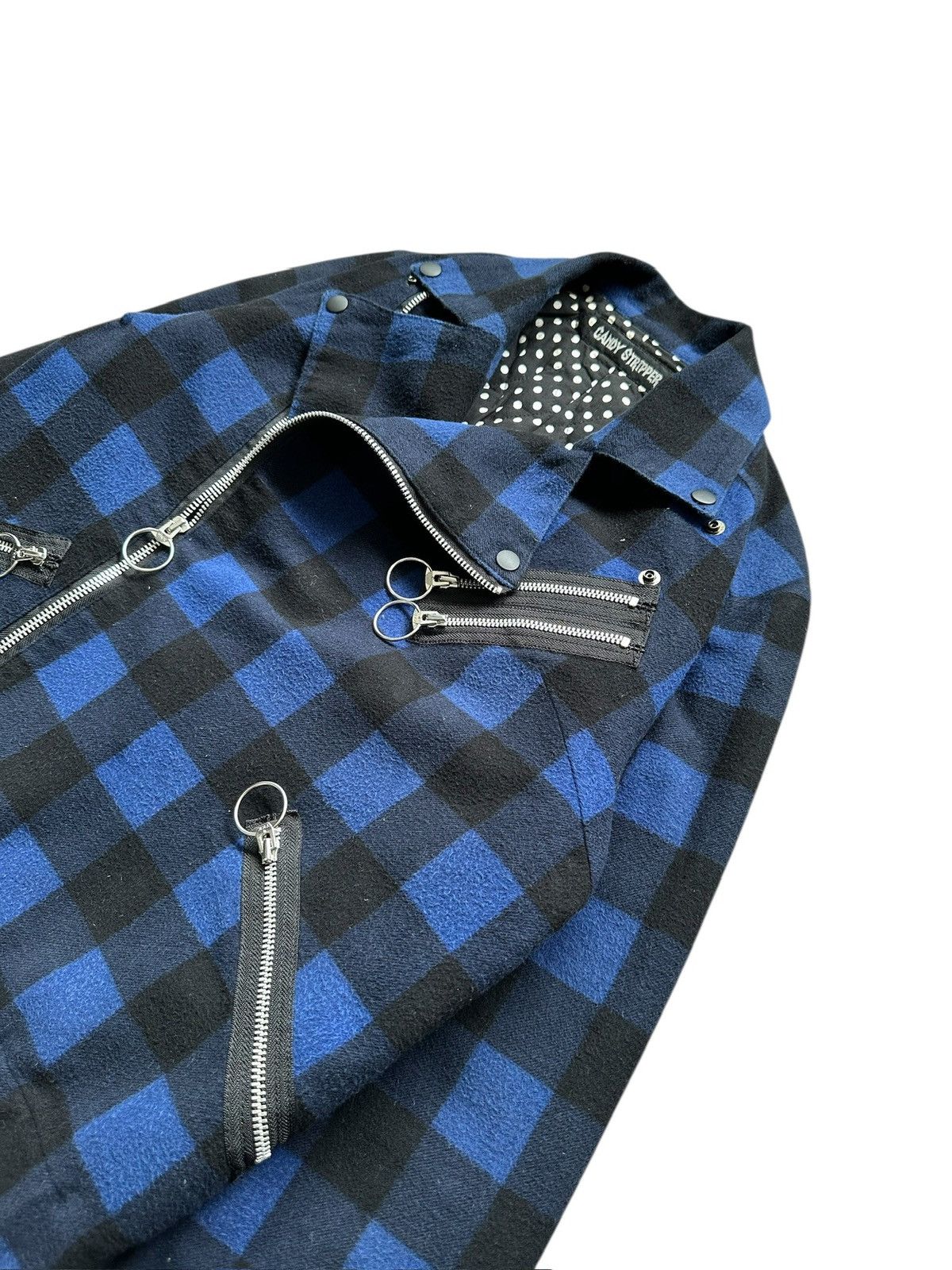 Hysteric Glamour 🔥 Cyberpunk 🔥00's Candy Stripper plaid punk jacket Size US M / EU 48-50 / 2 - 3 Thumbnail