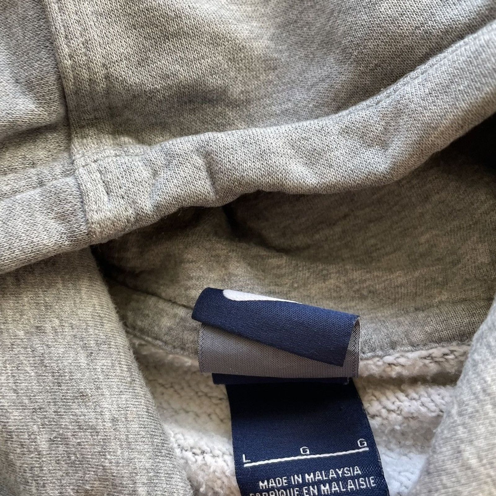 Nike Vintage Y2K Nike Swoosh Hoodie Sweatshirt Sz Large Gray Rare Size US L / EU 52-54 / 3 - 4 Thumbnail