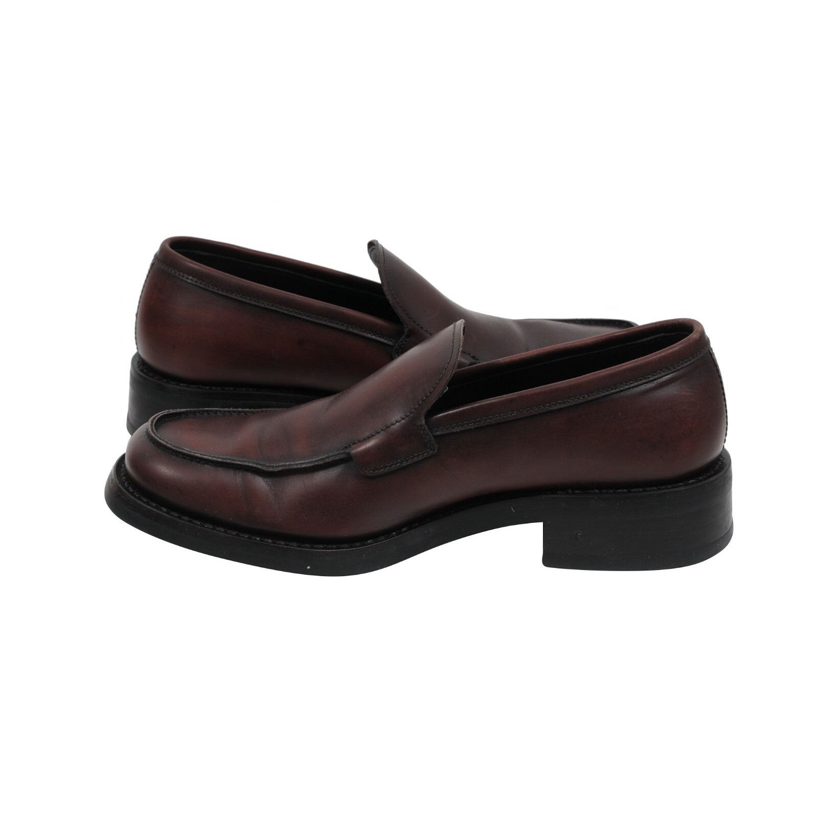Prada Brown Leather Vintage Loafers - 01739 Size US 7 / EU 40 - 9 Thumbnail