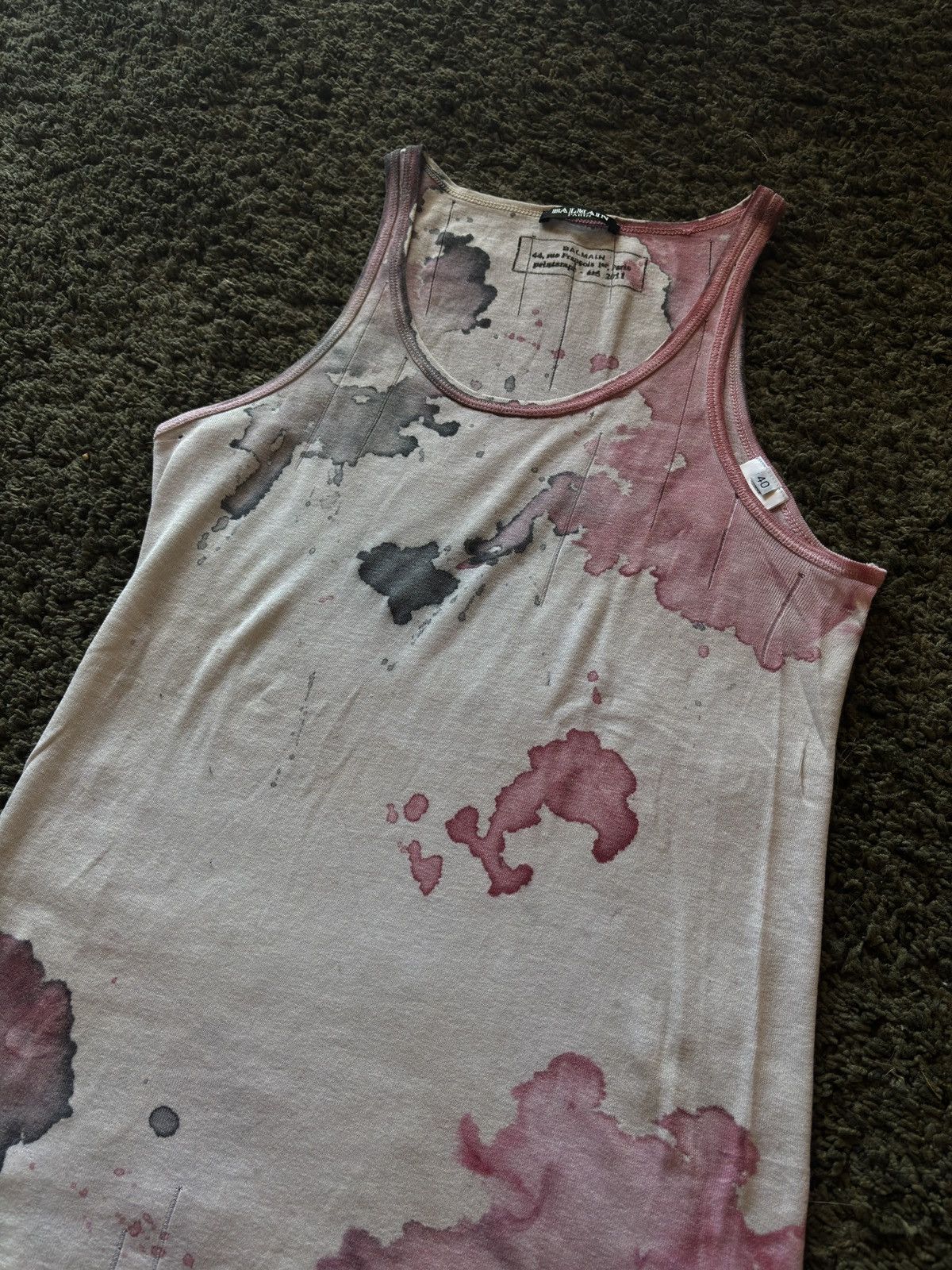 Balmain SS11 Balmain Runway Splatter Tank Top (Decarnin) Size US S / EU 44-46 / 1 - 4 Thumbnail