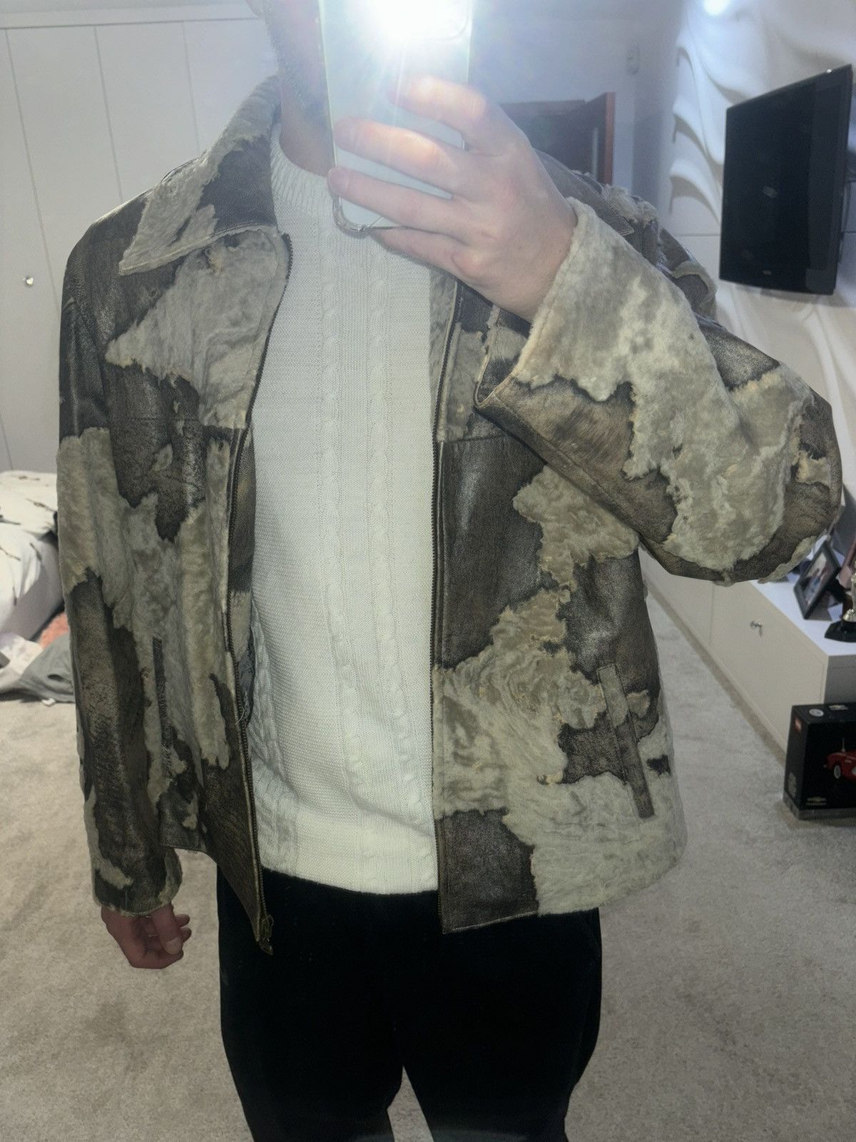 Other Shearling Leather Jacket Genuine Cowhide Size XL One of One Size US XL / EU 56 / 4 - 5 Thumbnail