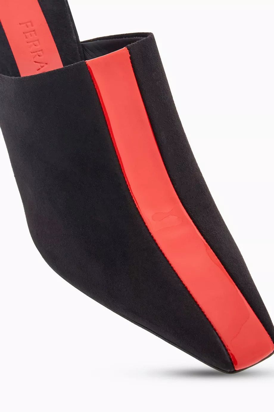 Salvatore Ferragamo o1s1rm0724 Sophye Leather Mules in Black/Red Size US 8.5 / IT 38.5 - 5 Thumbnail