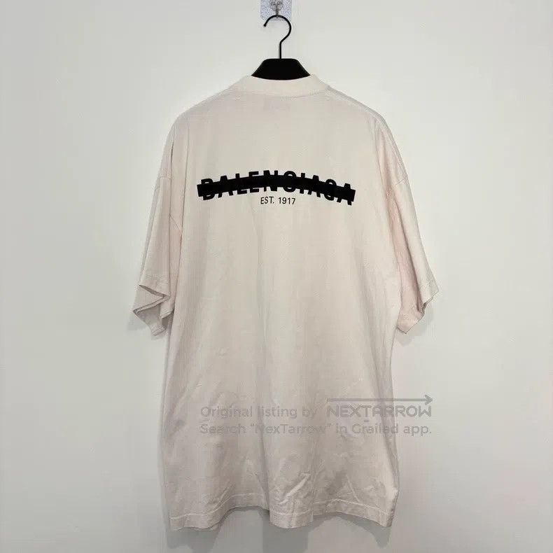 Balenciaga Balenciaga White T-Shirt with Tape Overlay and Struck-Out Size US S / EU 44-46 / 1 - 2 Thumbnail