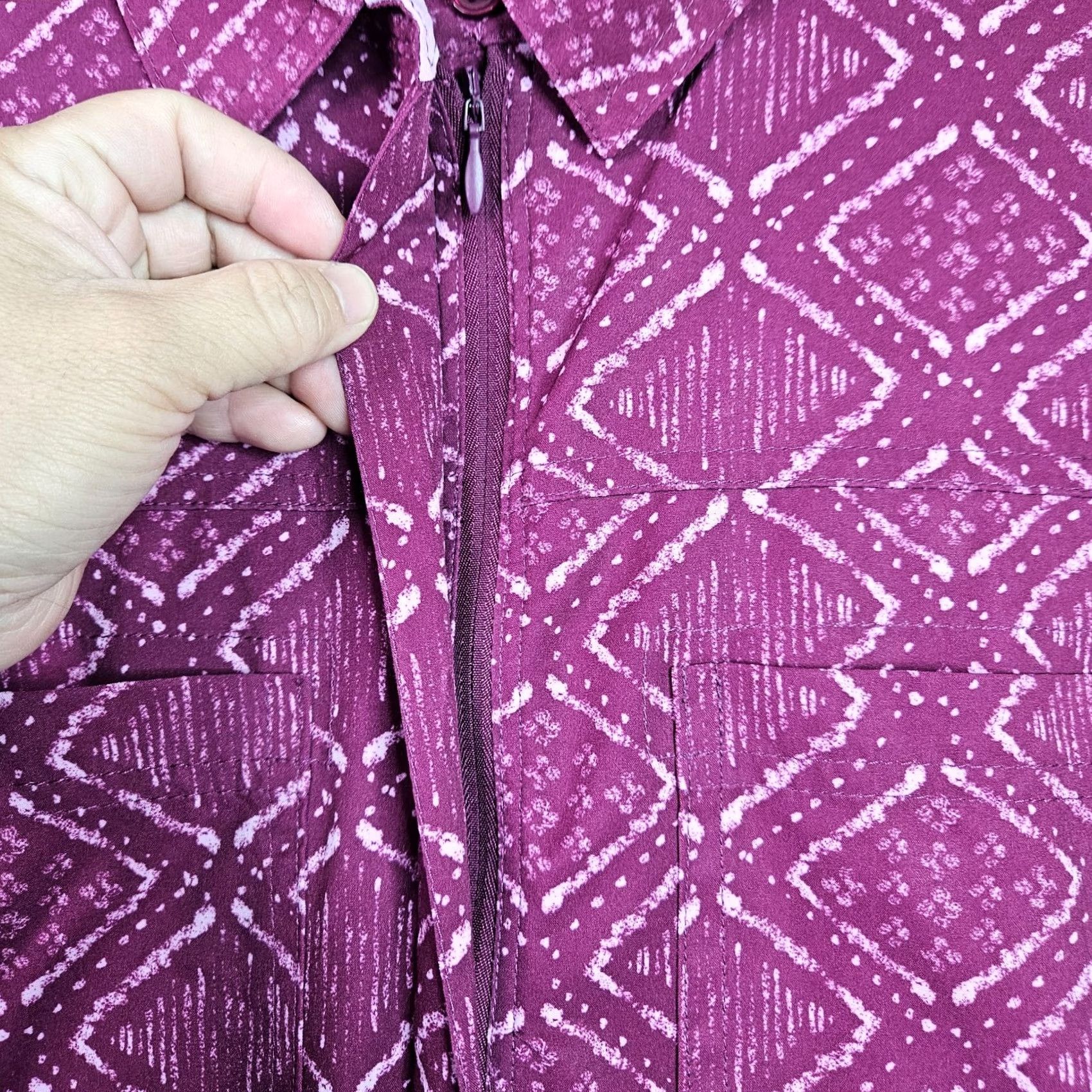 Vintage Title Nine Purple Roll Tab Sleeve Patterned Women's Dress Size M Size M / US 6-8 / IT 42-44 - 4 Thumbnail