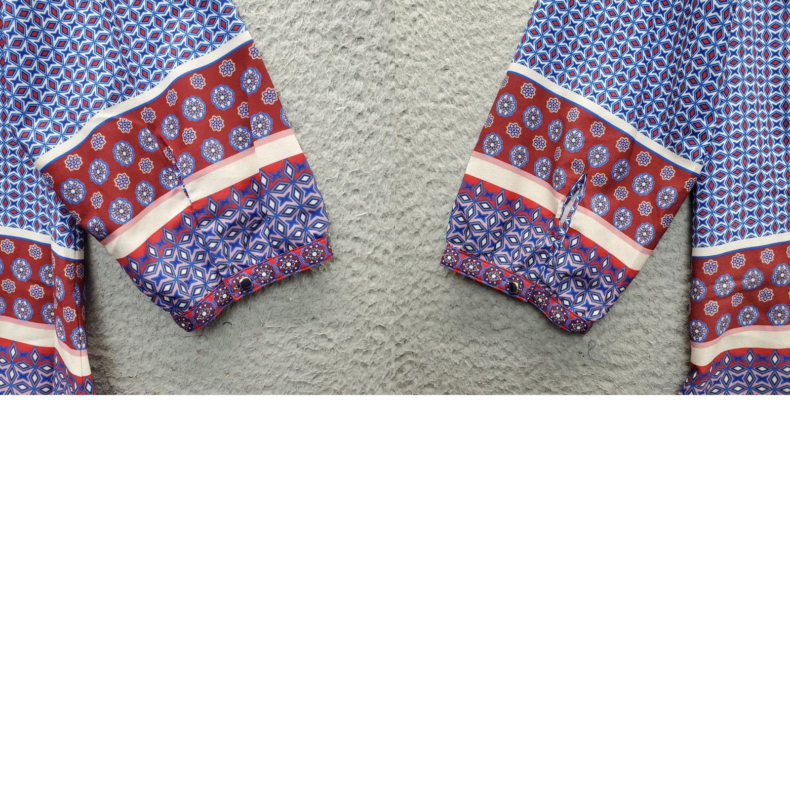 Talbots Talbots Blouse Womens Petite S Multicolor Geometric Side Slit Crew Neck Pullover Size S / US 4 / IT 40 - 8 Thumbnail
