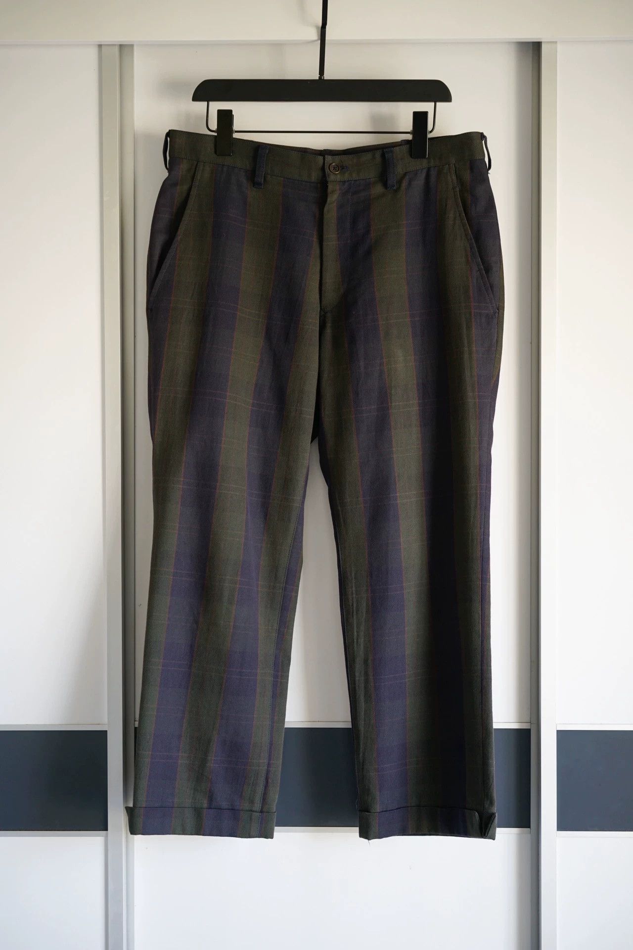 Yohji Yamamoto Yohji Yamamoto 12AW Plaid Fold-Cuff Wool Pants Size US 34 / EU 50 - 1 Thumbnail