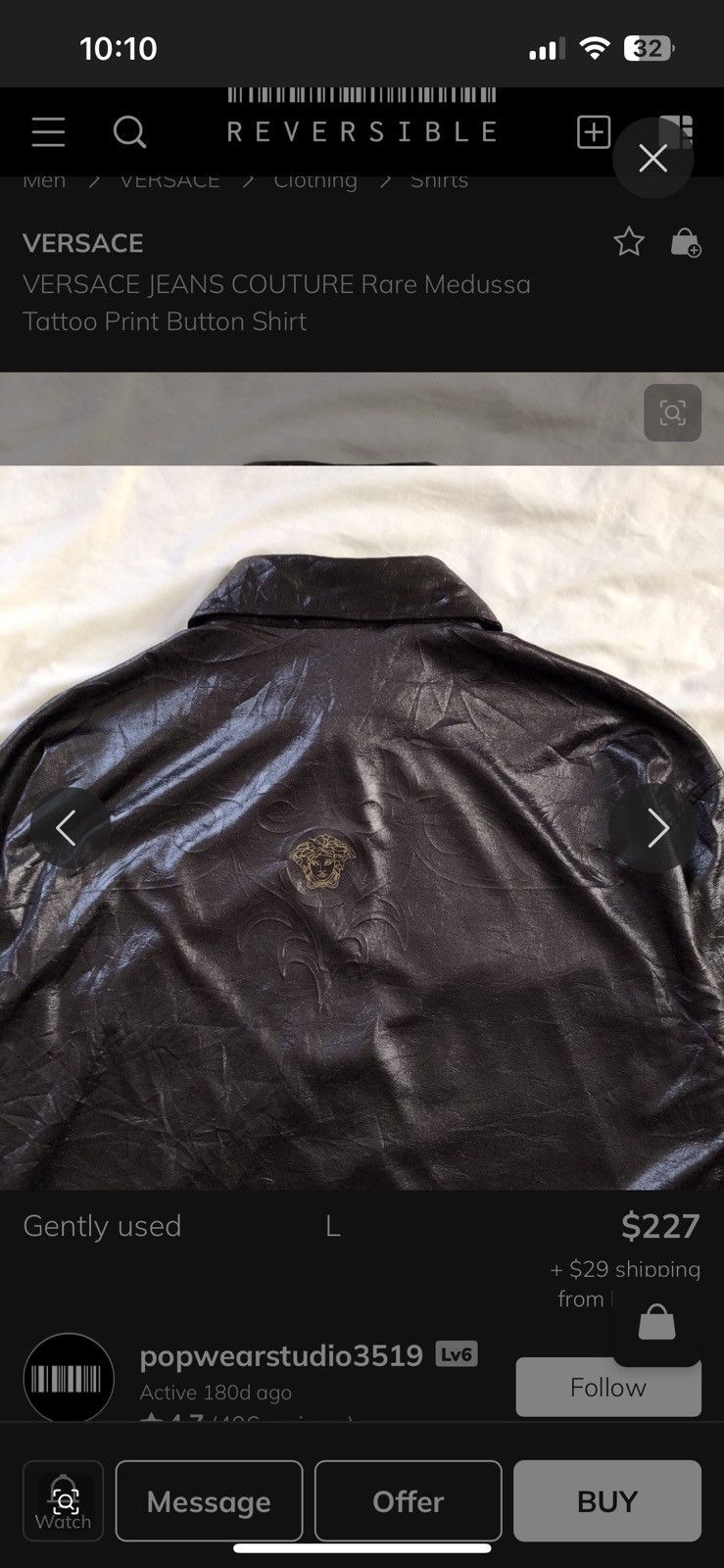 Versace Jeans Couture Versace Jeans Couture Vintage Shirt Tattoo Medusa Printed Size US M / EU 48-50 / 2 - 17 Thumbnail