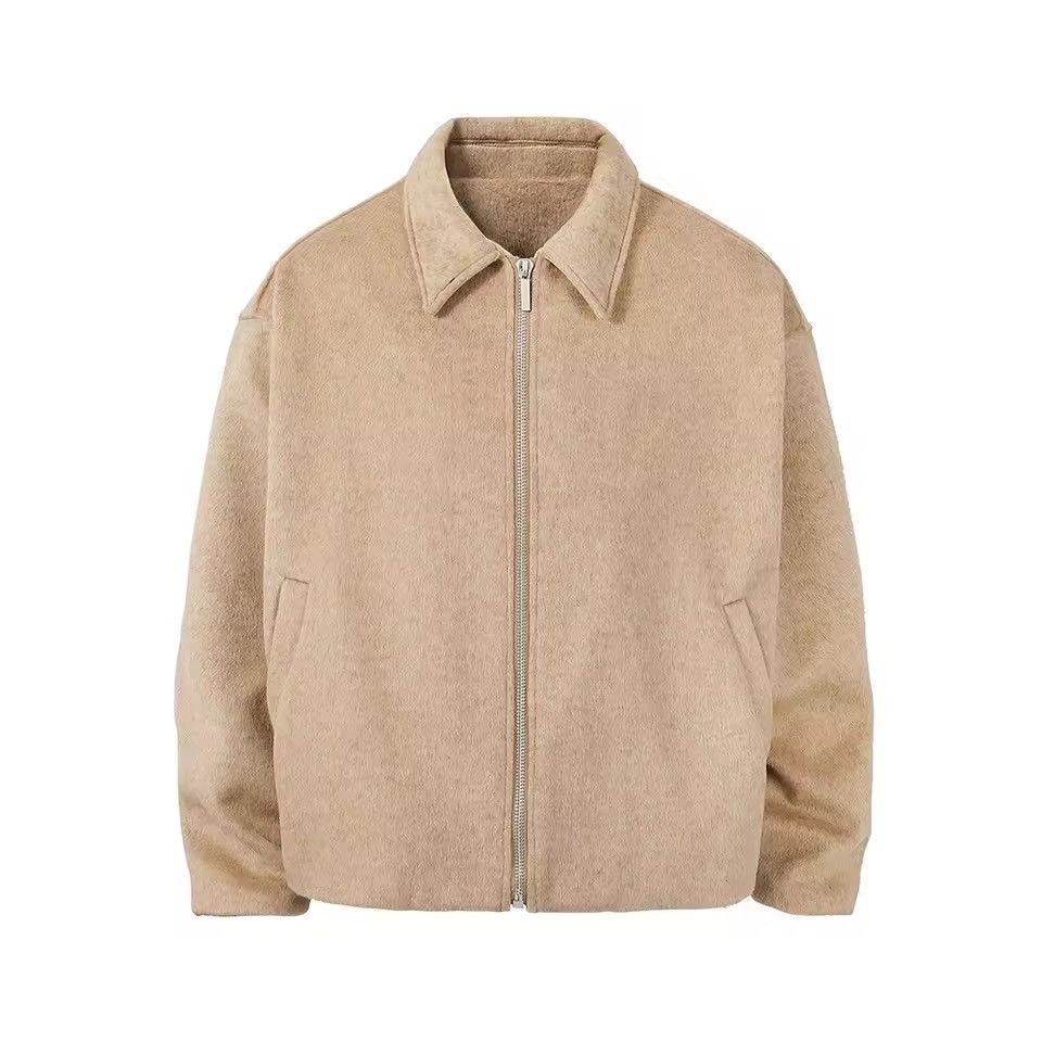 Other Streetwear Woolen Zipper Loose Basic Coat Jacket Bomber Size US M / EU 48-50 / 2 - 1 Thumbnail