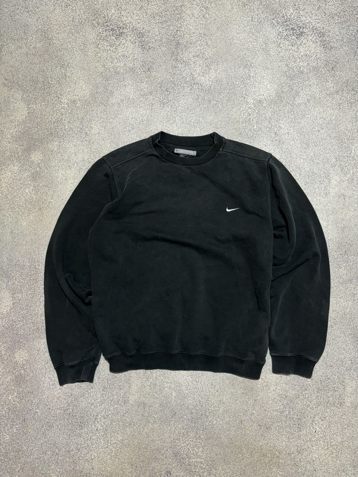 Nike × Vintage Vintage 00s Nike Sweatshirt Drill Black Small Logo size S Size US S / EU 44-46 / 1 - 1 Thumbnail