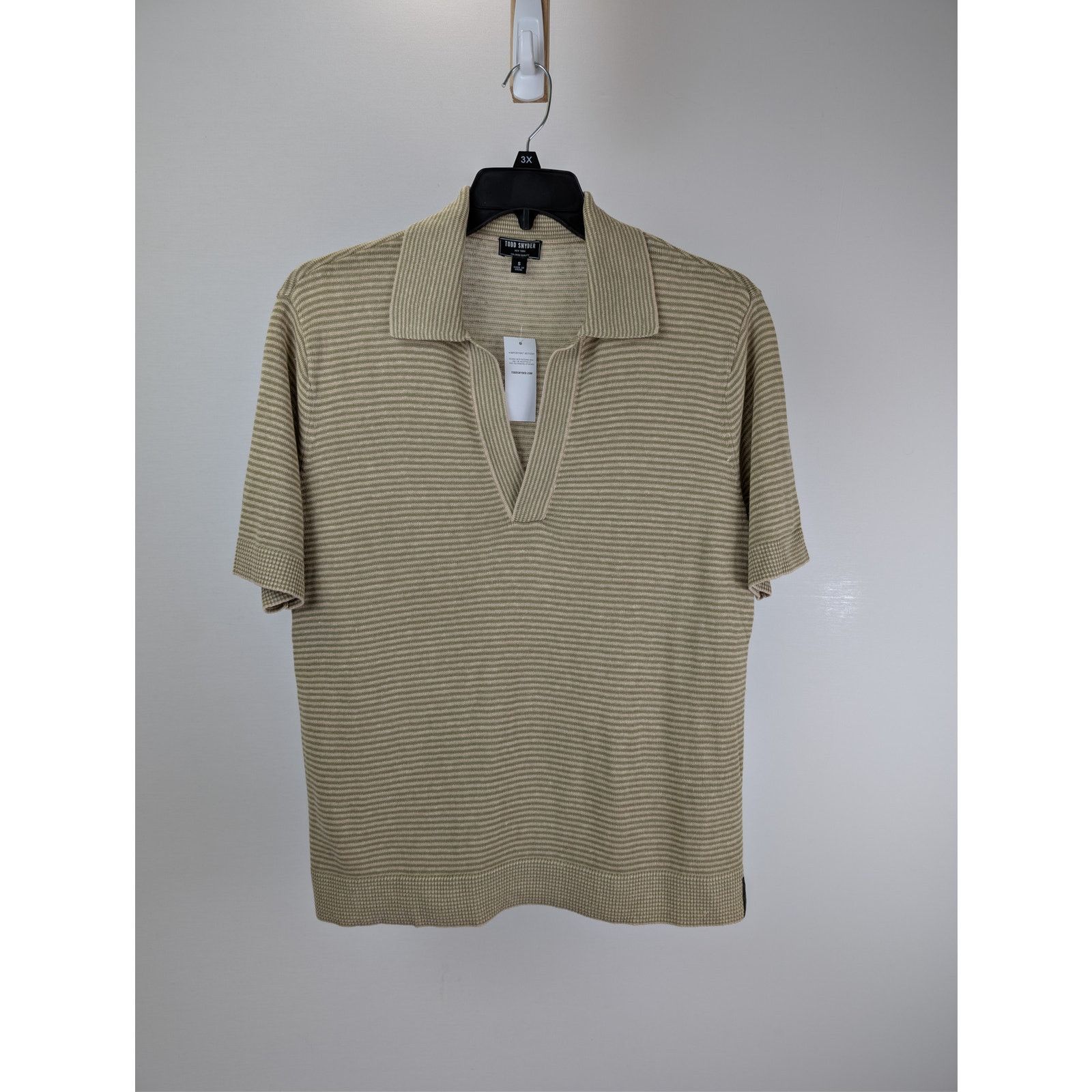 Todd Snyder o1rshd1 CC20 Relaxed Linen Stripe Montauk Polo Shirt Beige Size US S / EU 44-46 / 1 - 8 Thumbnail