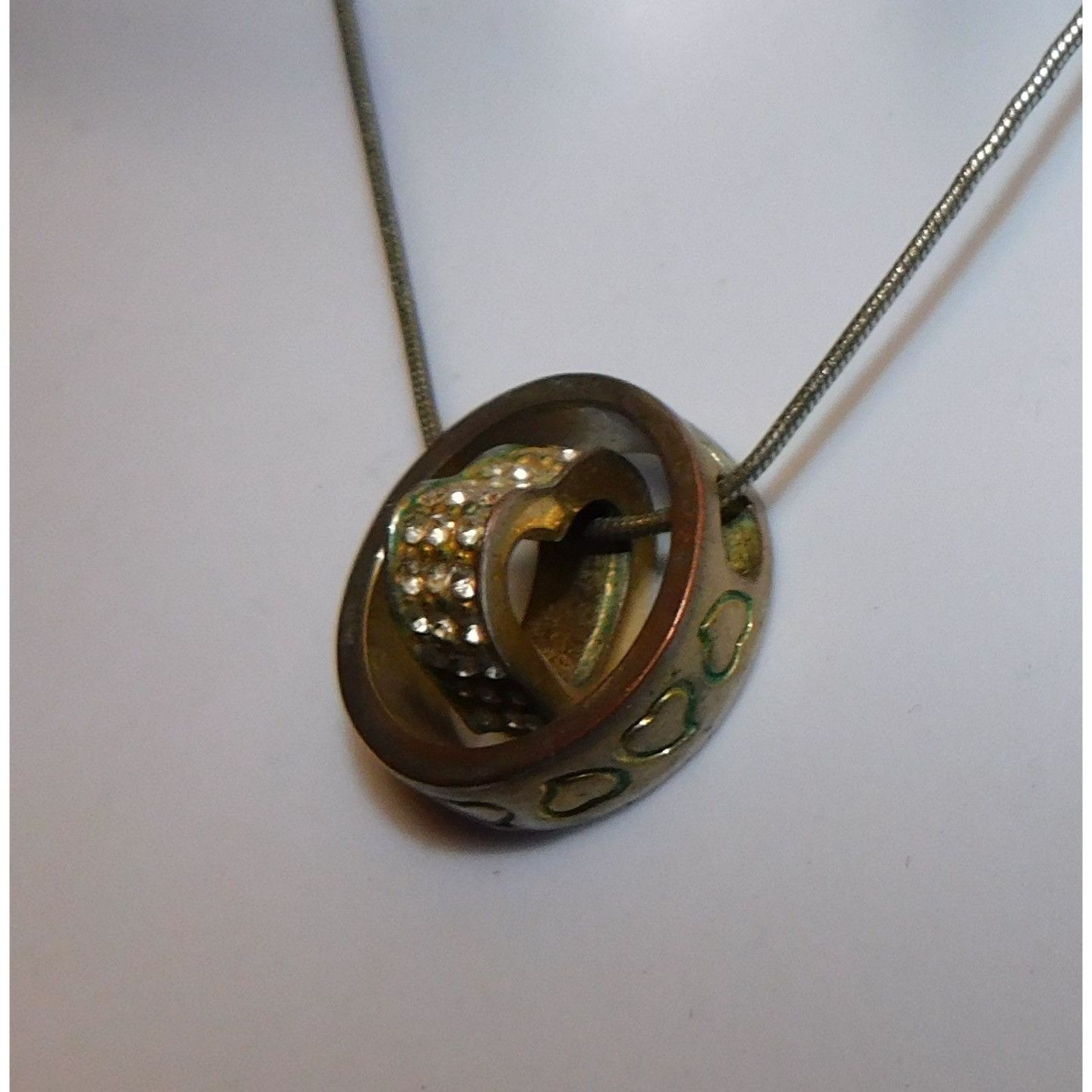 Other Nesting Heart Ring Pendant Necklace Silver And Gold Tone Size ONE SIZE - 5 Thumbnail