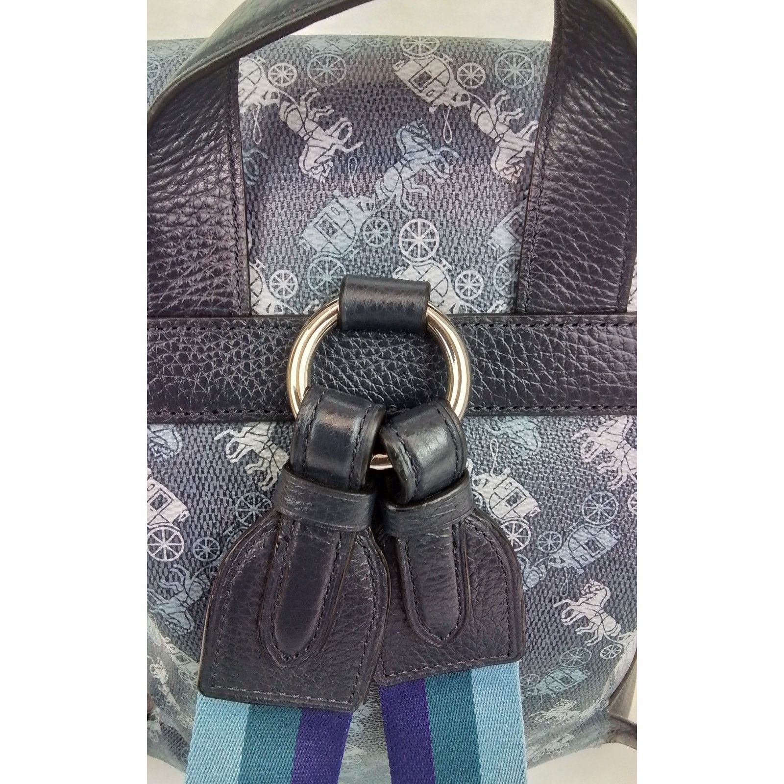 Coach Coach Jes Backpack Horse + Carriage Print Blue Drawstring Size ONE SIZE - 5 Thumbnail