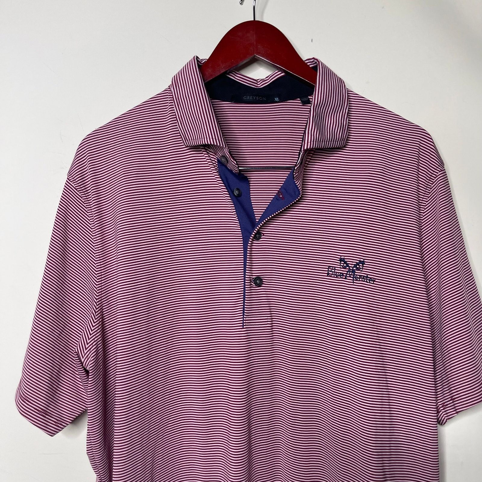 Other GREYSON Golf Polo Shirt XL red Striped Performance Size US XL / EU 56 / 4 - 7 Thumbnail