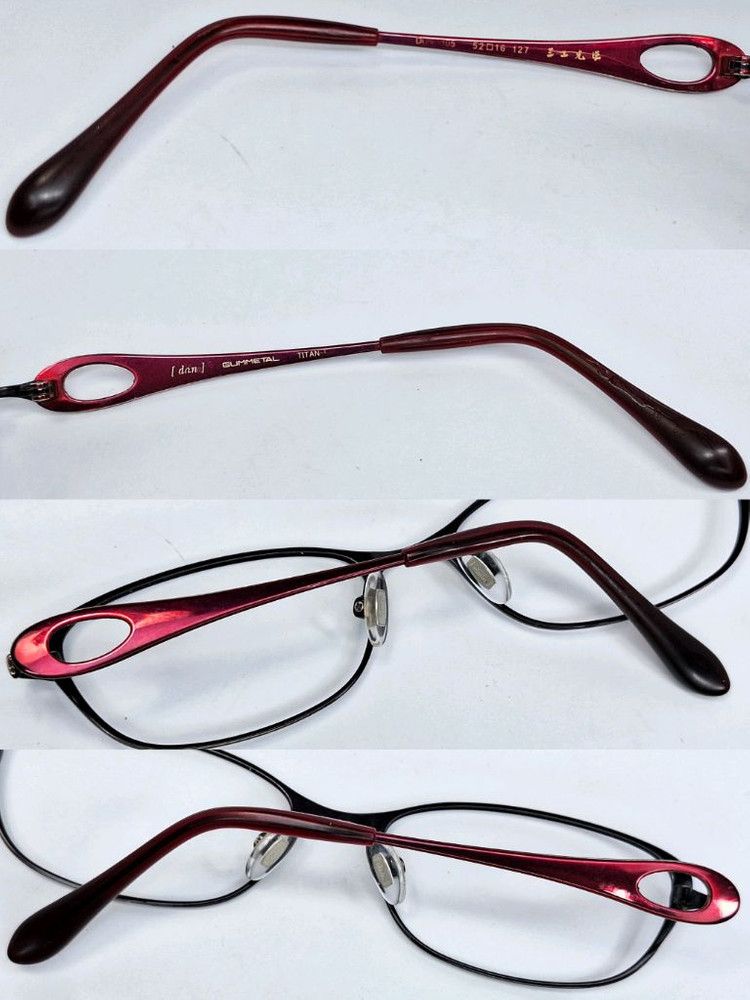 Other SANKO DUN-2105 GUMMETAL Titanium Eyeglasses Frame Oval Size ONE SIZE - 8 Thumbnail