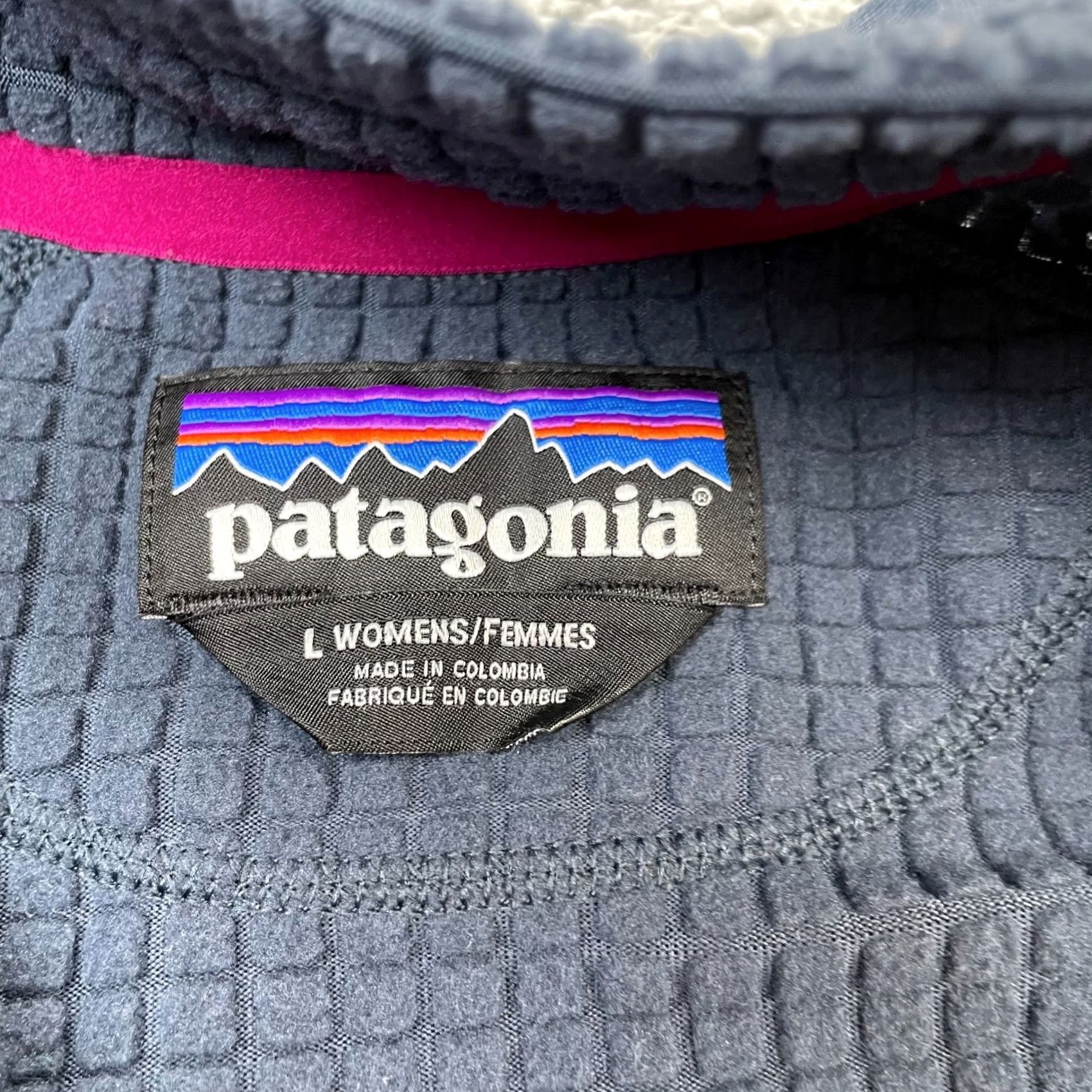 Patagonia Patagonia Womens Large Blue Logo Full Zip Jacket Baselayer Mock Neck Coat Hiking Size L / US 10 / IT 46 - 3 Thumbnail