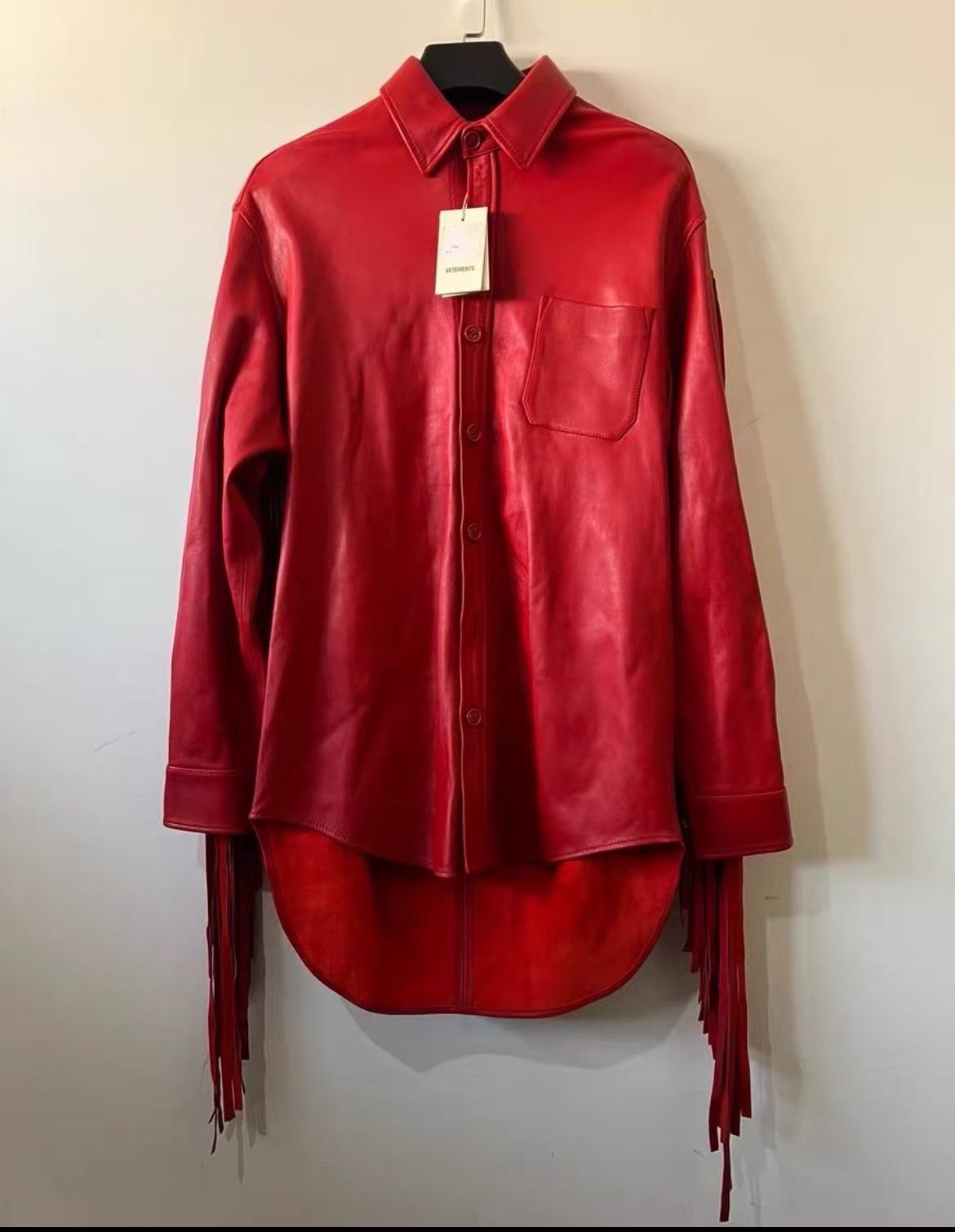 Vetements Vetements Red Leather jacket Size US S / EU 44-46 / 1 - 1 Thumbnail