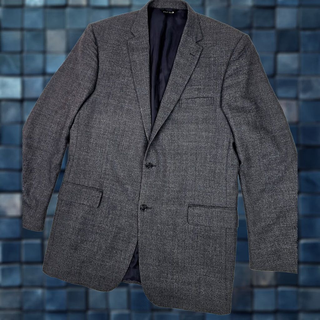 Jos. A. Bank Jos A. Bank Sport Coat Men 42R Blue Gray Micro Birdseye Heather Wool Blend Single-Breasted 2-Button Notch Flat Front Regular Jacket Size US XS / EU 42 / 0 - 1 Thumbnail
