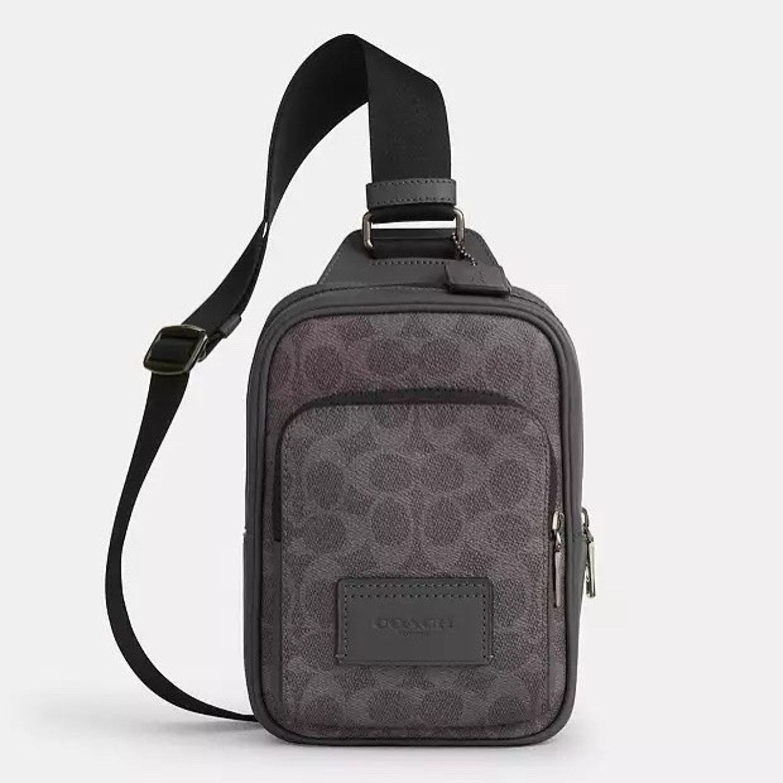 Coach NWT COACH RACER Sling Bag Men Leather CV763 Grey/Charcoal Size ONE SIZE - 11 Thumbnail