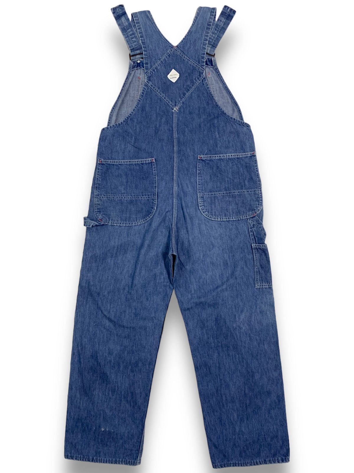 Big Mac Vintage 70s Big Mac Classic Baggy Carpenter Denim Overalls Size US 37 - 2 Thumbnail