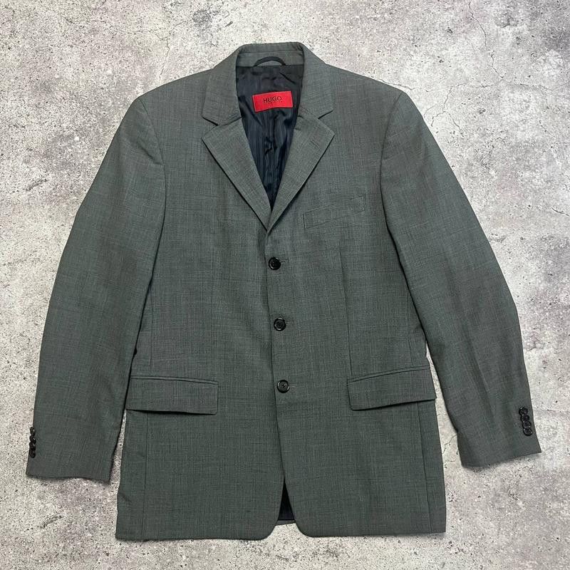 Hugo Boss × Vintage Hugo Boss Men's Wool Classic Gray Blazer Size 36 US 46 EU Size 36R - 1 Thumbnail