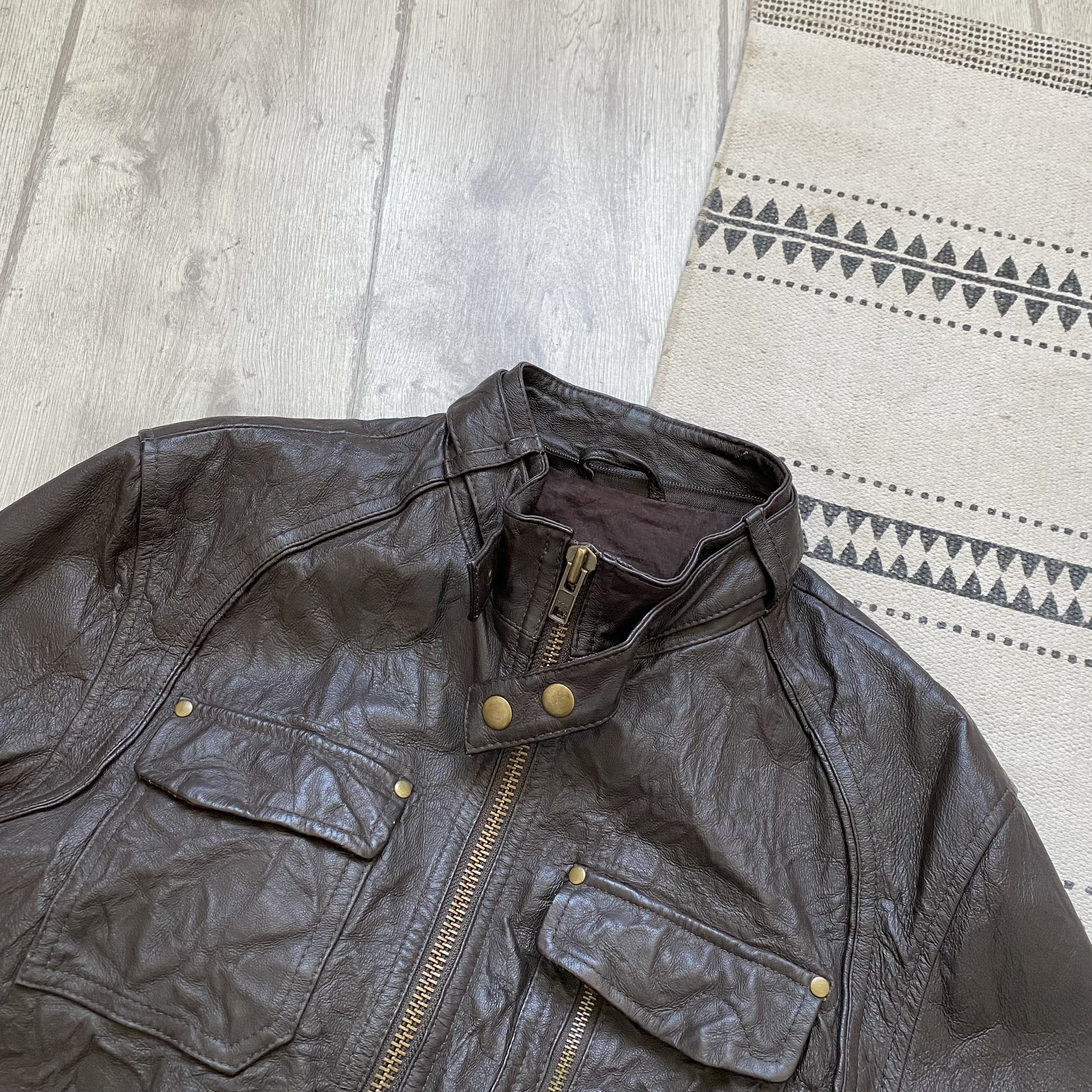 If Six Was Nine Vintage Hooded Leather Jacket Y2K Brown Biker Style Opium Size US M / EU 48-50 / 2 - 7 Thumbnail