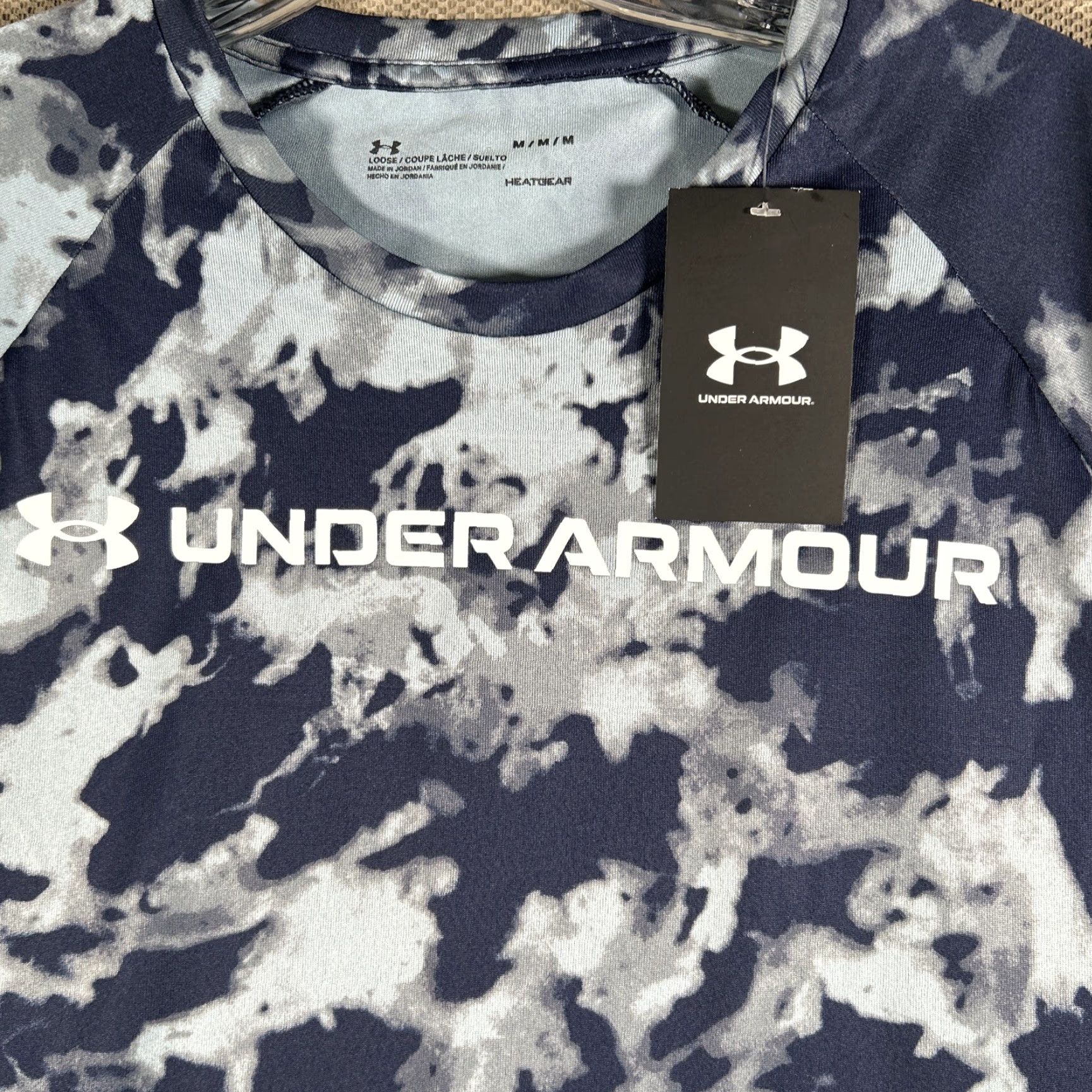 Under Armour Under Armour Shirt Loose Mens Medium Blue Camo Short Sleeve Heat Gear Size US M / EU 48-50 / 2 - 3 Thumbnail