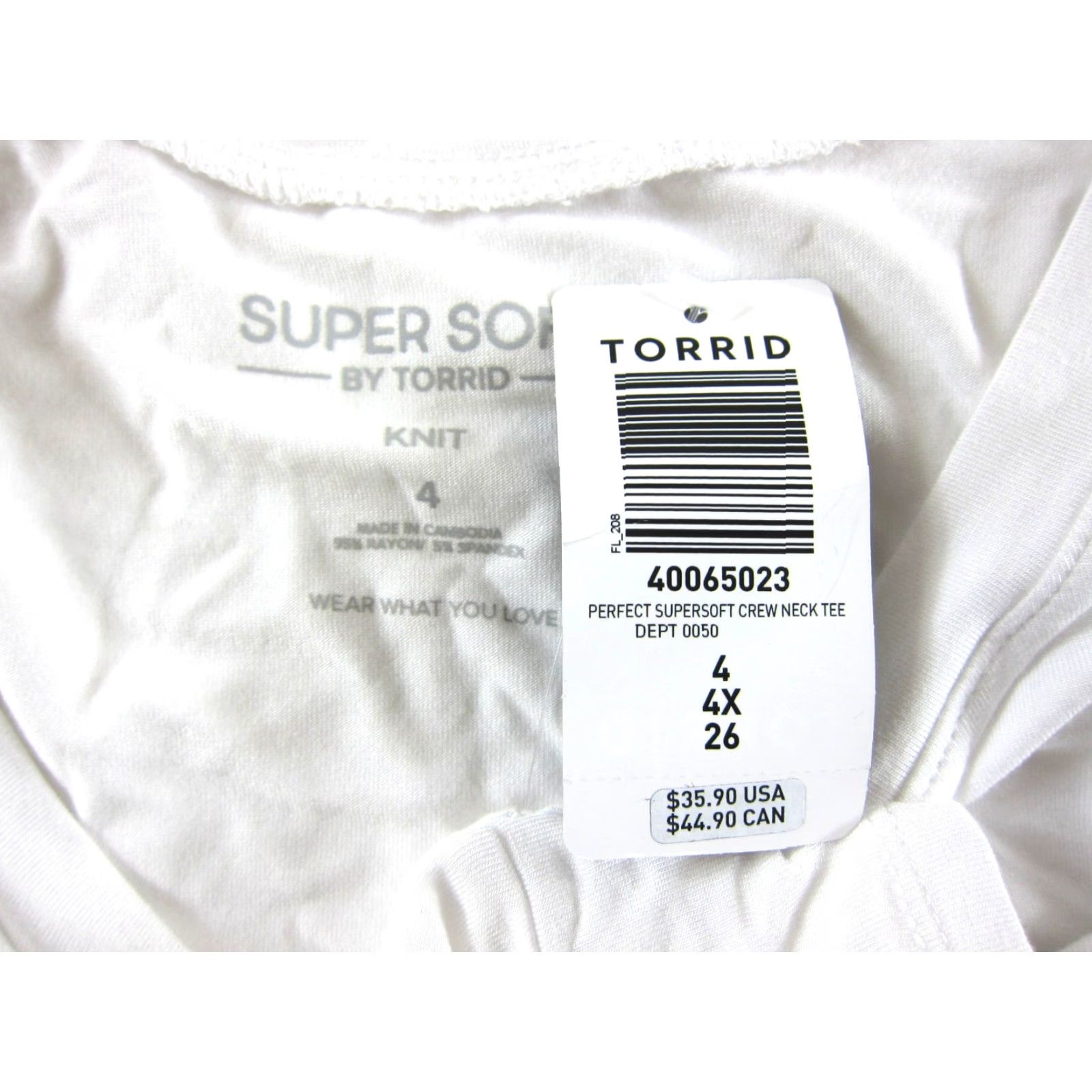 Torrid VINTAGE NWT TORRID White Jersey Knit Stretch Perfect Super Soft Crew Neck Tee T-Shirt 4X Size XXL / US 16-18 / IT 52-54 - 3 Thumbnail