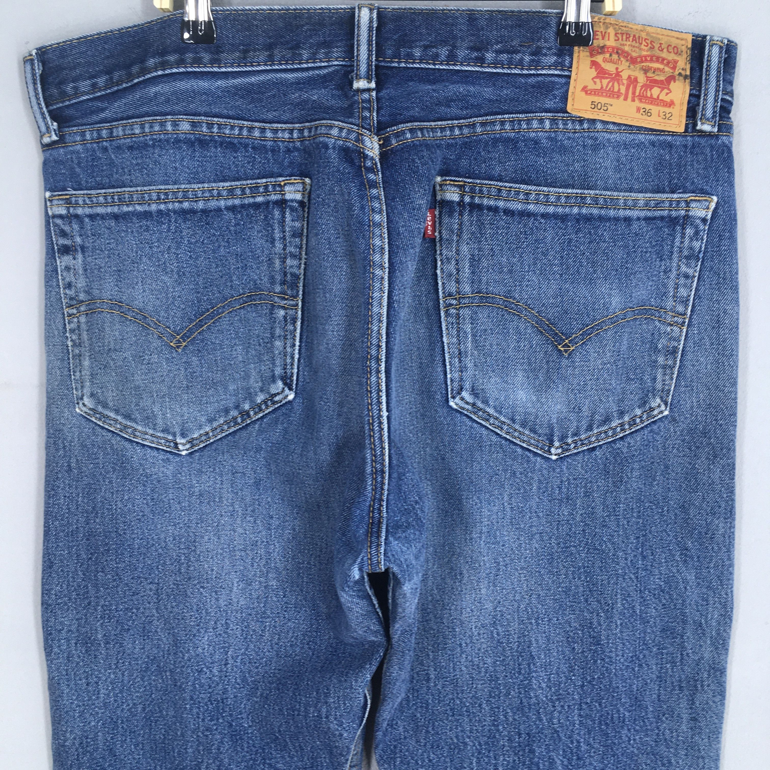 Levi's Size 36x30 Vintage Levi's 505 Regular Fit Wash Jeans S1948 Size US 36 / EU 52 - 10 Thumbnail