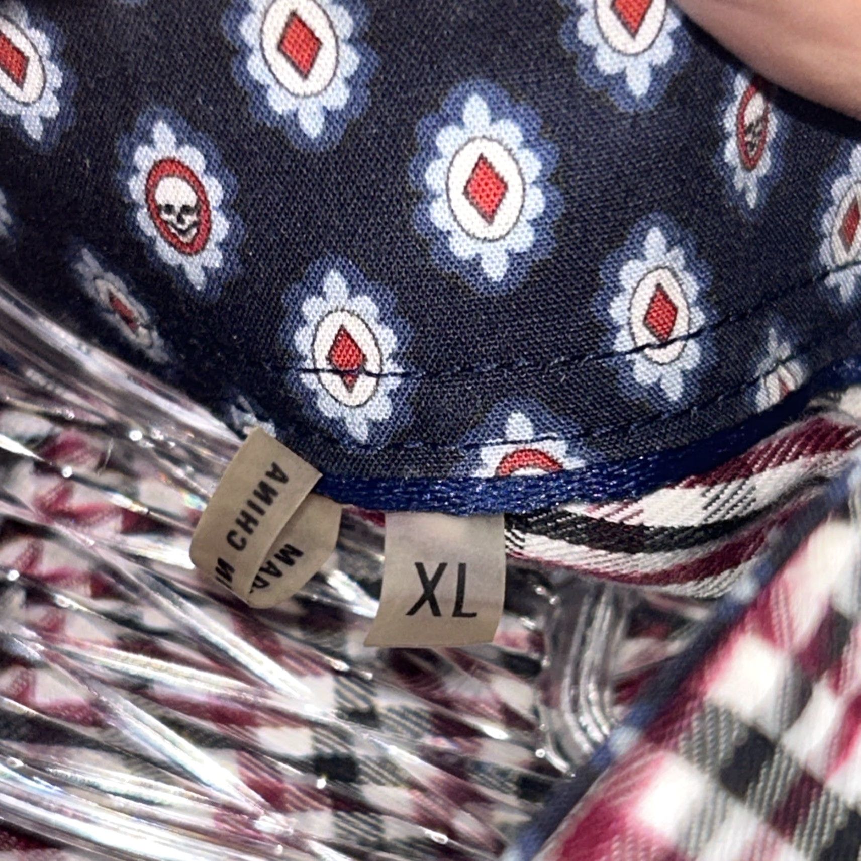 BUGATCHI BUGATCHI Shirt Mens XL Red Black Check Button-Up Collared Spread Classic Colorful Bag Size US XL / EU 56 / 4 - 5 Thumbnail