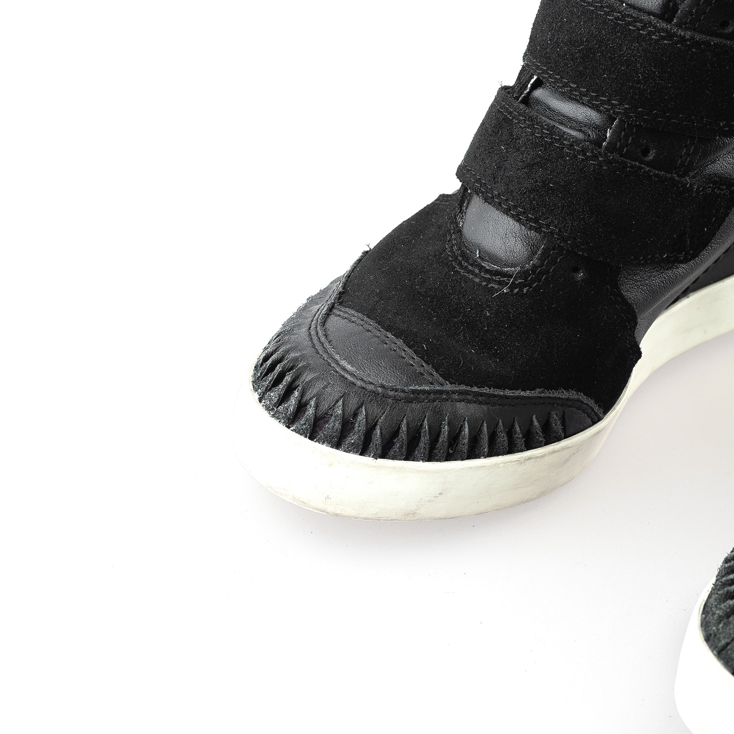 Diesel Diesel Black Leather Vintage Wedge Sneakers (37 EU) Size US 6 / IT 36 - 11 Thumbnail