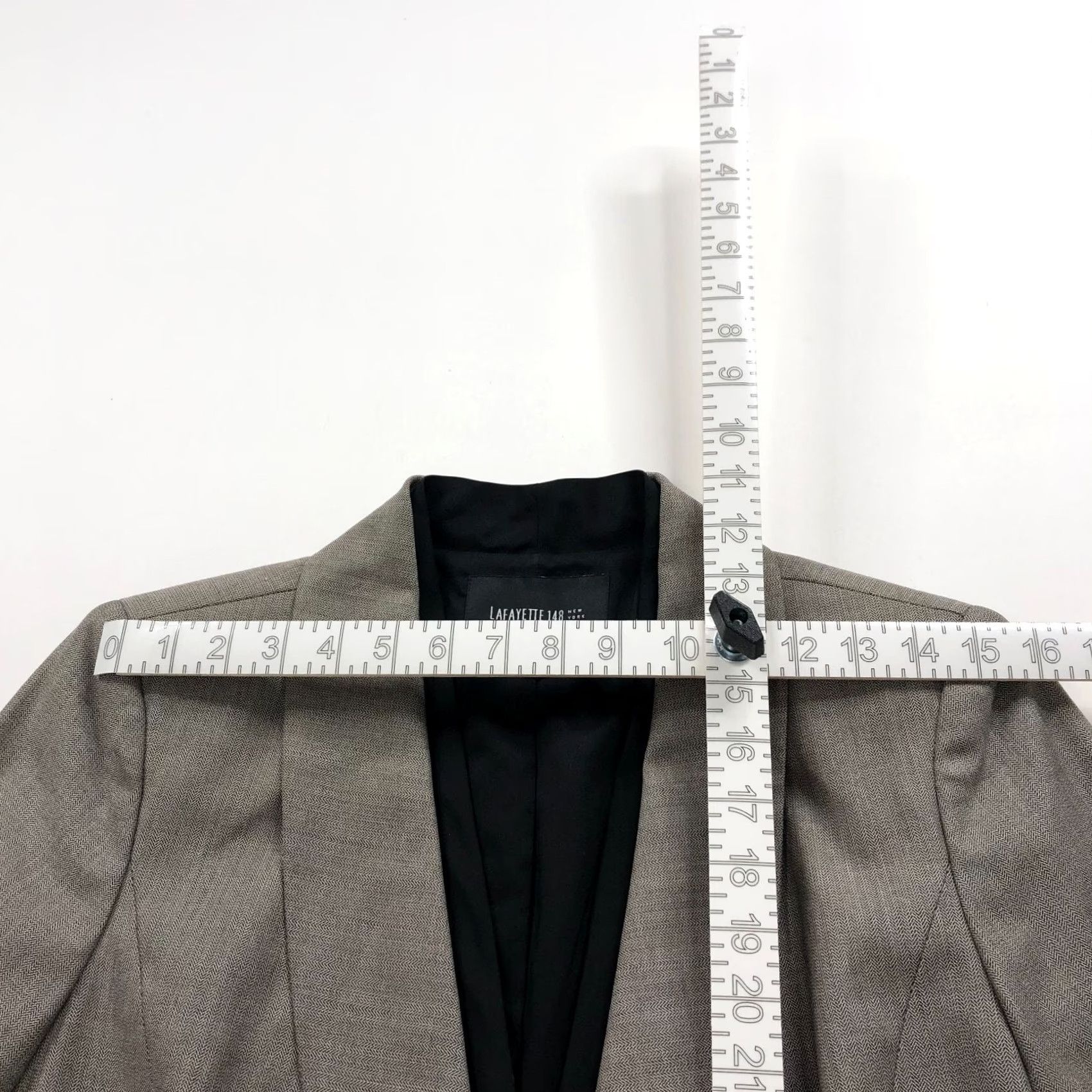 Vintage Lafayette 148 Womens Blazer Jacket Brown Gray Wool Blend Single Button L Jacket Mid-Length Solid Buttoned Blazer Womens Size L / US 10 / IT 46 - 7 Thumbnail