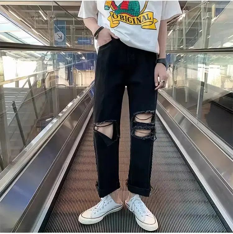 Japanese Brand Straight and loose ripped jeans Size US 30 / EU 46 - 6 Thumbnail