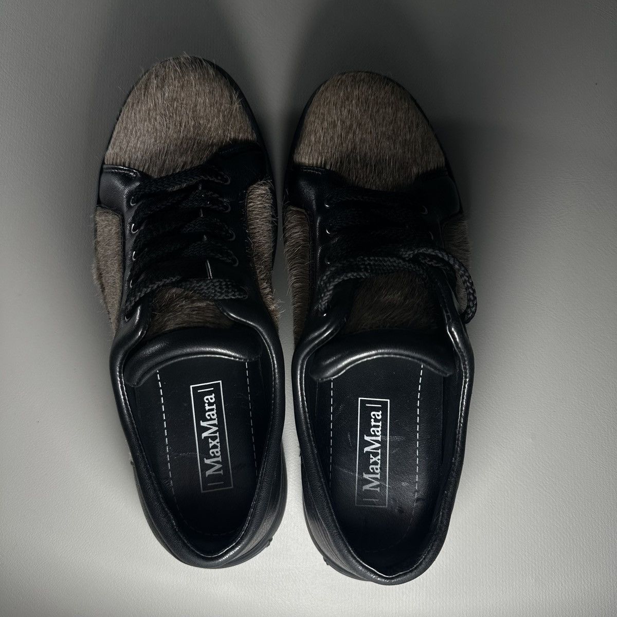 Max Mara Max Mara Atelier Leather Calf Hair Sneakers Size US 7.5 / IT 37.5 - 8 Thumbnail