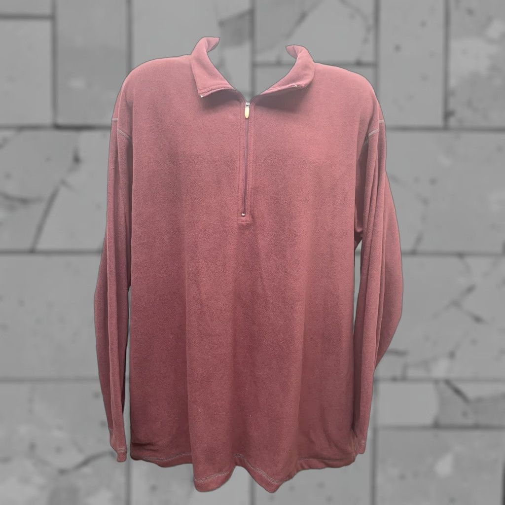 Vintage VINTAGE SPORTIF USA 100% Polyester Maroon Half Zip Fleece Pullover Men XL Red USA Pullover Mens XL Size US XL / EU 56 / 4 - 1 Thumbnail