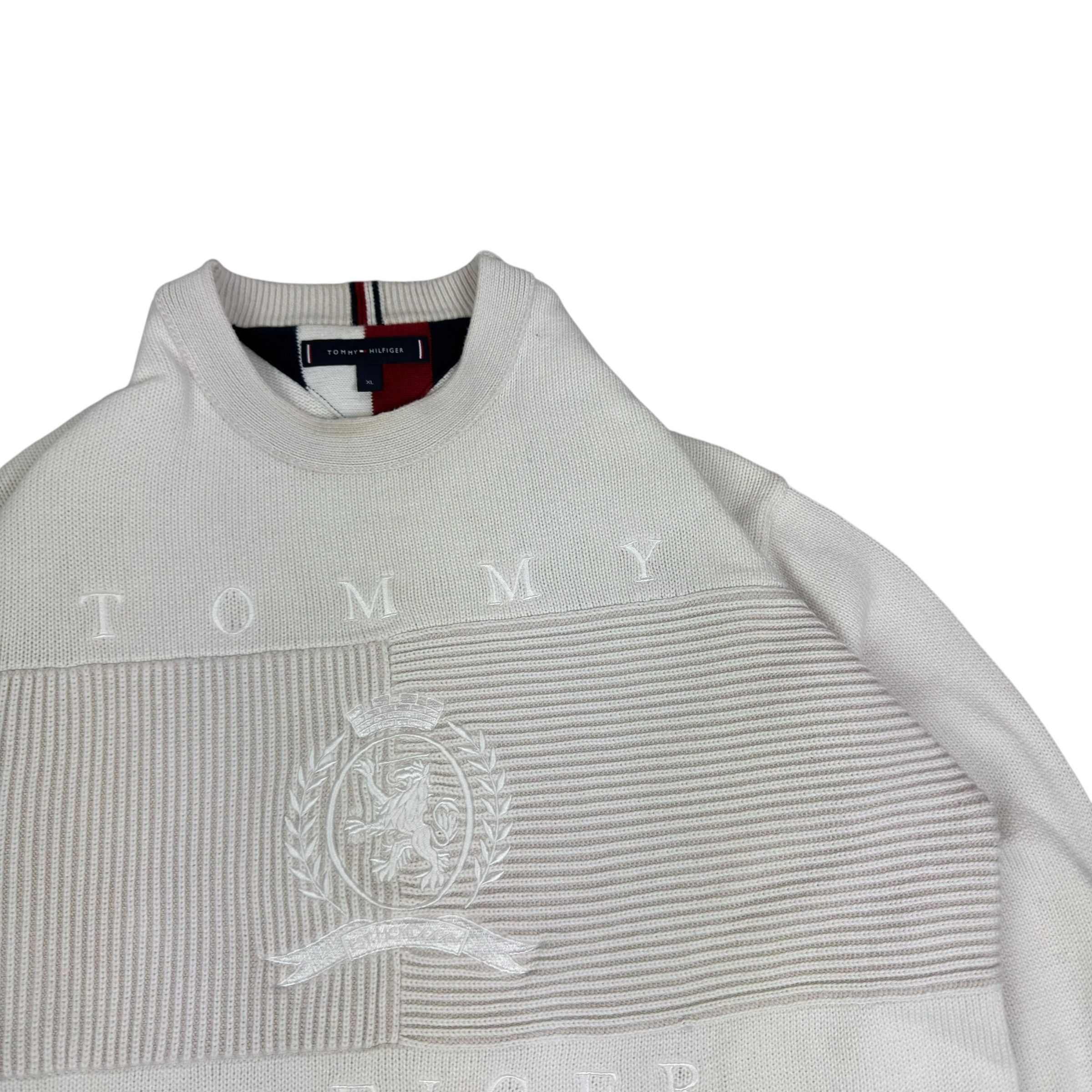 Tommy Hilfiger Tommy Hilfiger Men's White Cotton Icon Crest Flag Sweater XL Size US XL / EU 56 / 4 - 5 Thumbnail
