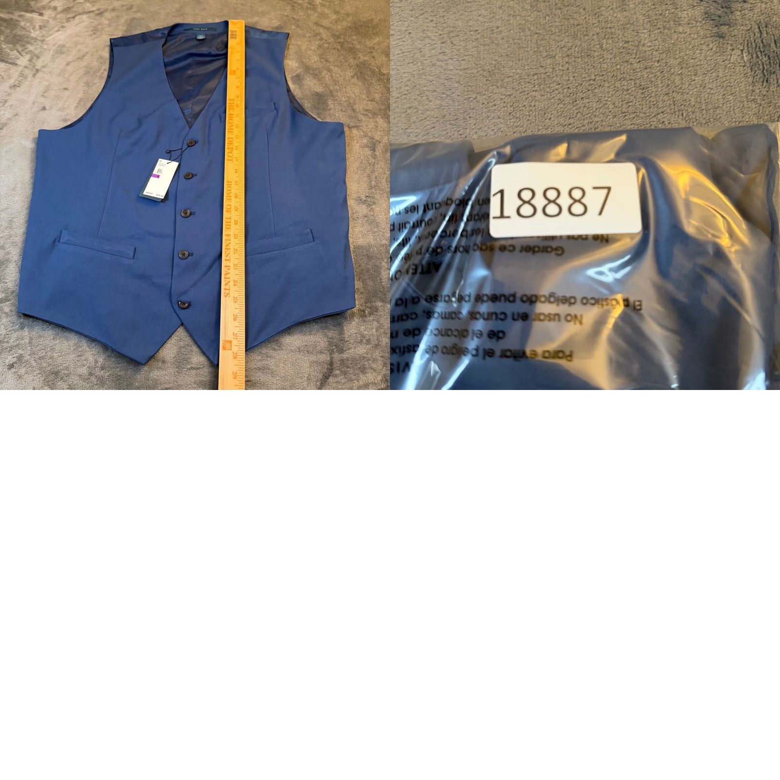 Perry Ellis Perry Ellis Suit Vest Mens 2XL Blue Adjustable Back Strap Stretch NWT Size 48R - 8 Thumbnail