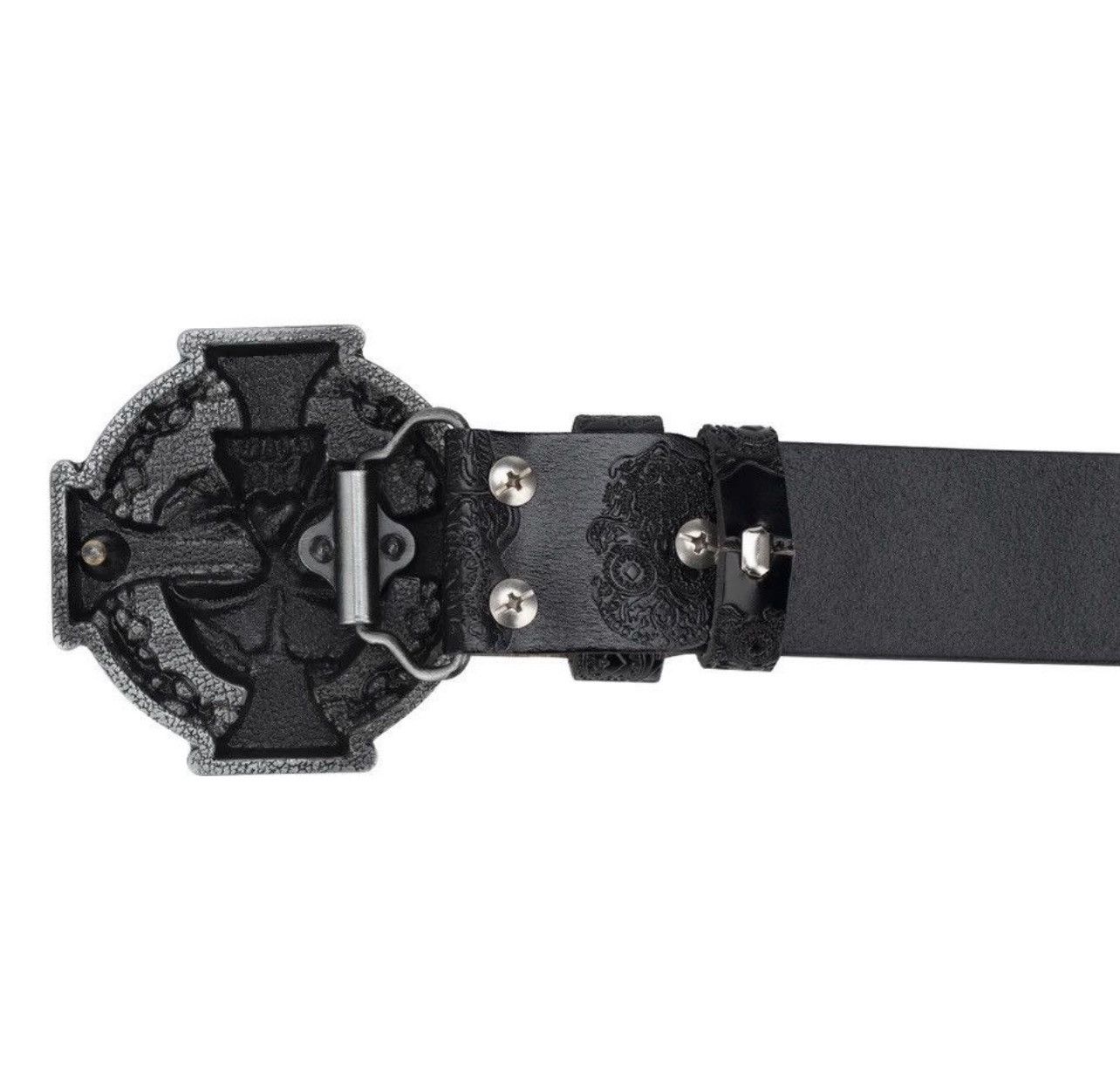 Leather Skull Leather Belt Size ONE SIZE - 3 Thumbnail