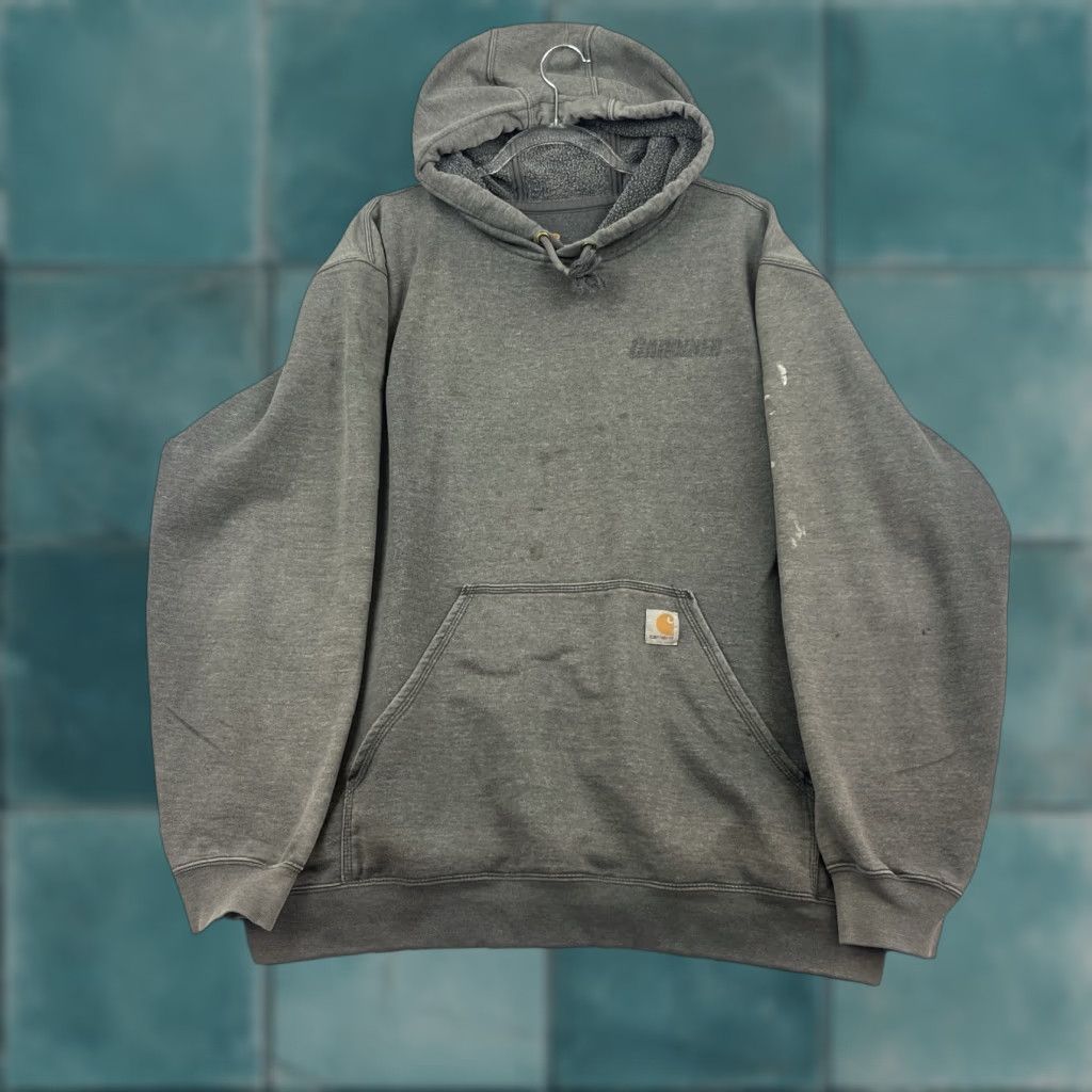 Carhartt Carhartt Hoodie Mens Pullover Hoodie Sweatshirt Distinctive Logo Gray XL Size US XL / EU 56 / 4 - 1 Thumbnail