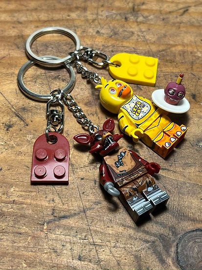 Cartoon Network FNAF Foxy Chica minifigure keychain custom handmade Size ONE SIZE - 2 Thumbnail