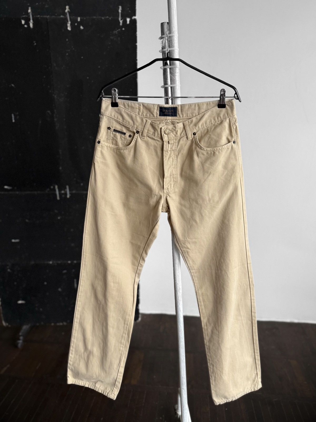 Gant Gant Mens Beige Jeans Pants Classic Straight Casual Trousers Size US 33 - 1 Thumbnail