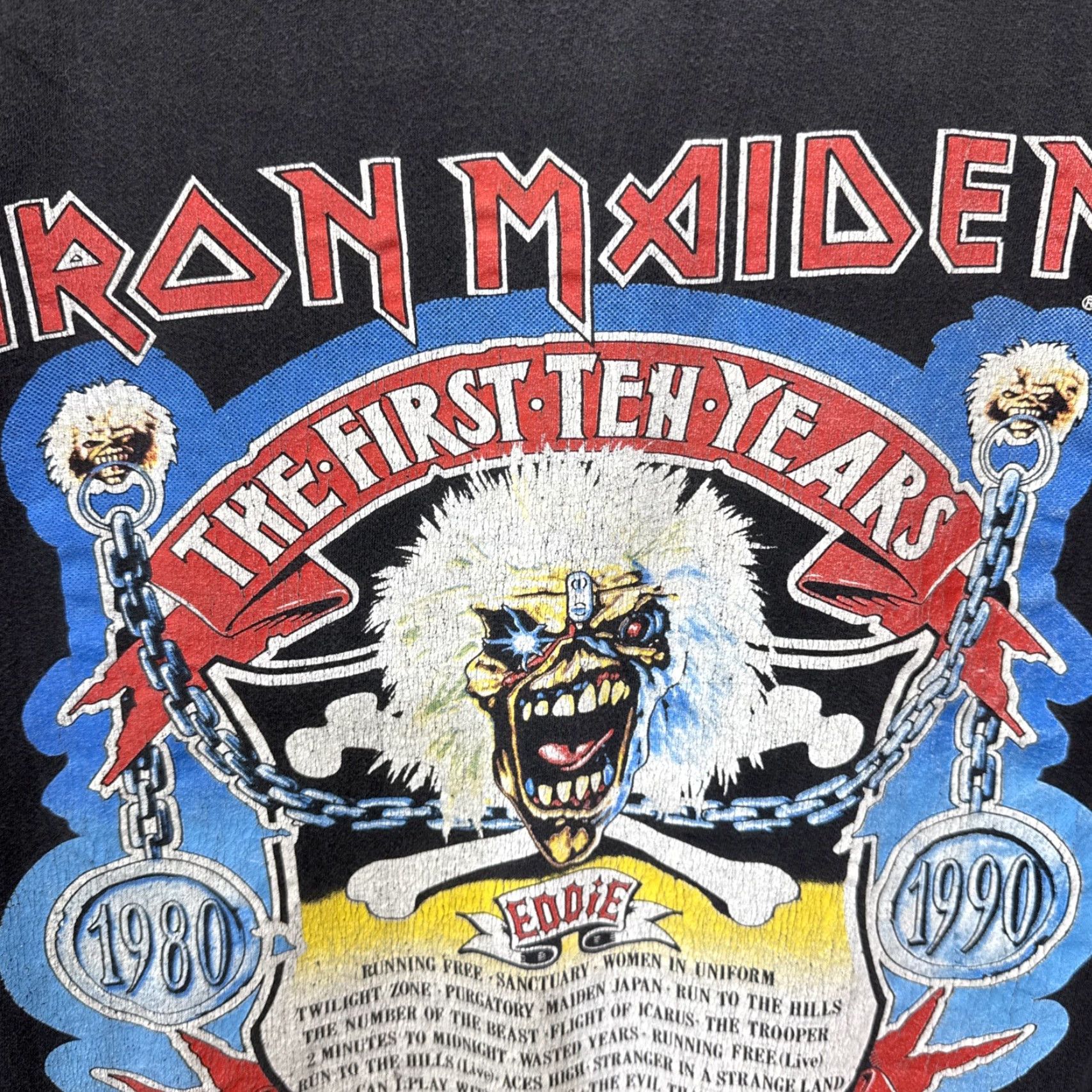 Vintage VINTAGE Iron Maiden 1990s T Shirt Men Large Rock Band 90s Graphic Print Size US L / EU 52-54 / 3 - 6 Thumbnail