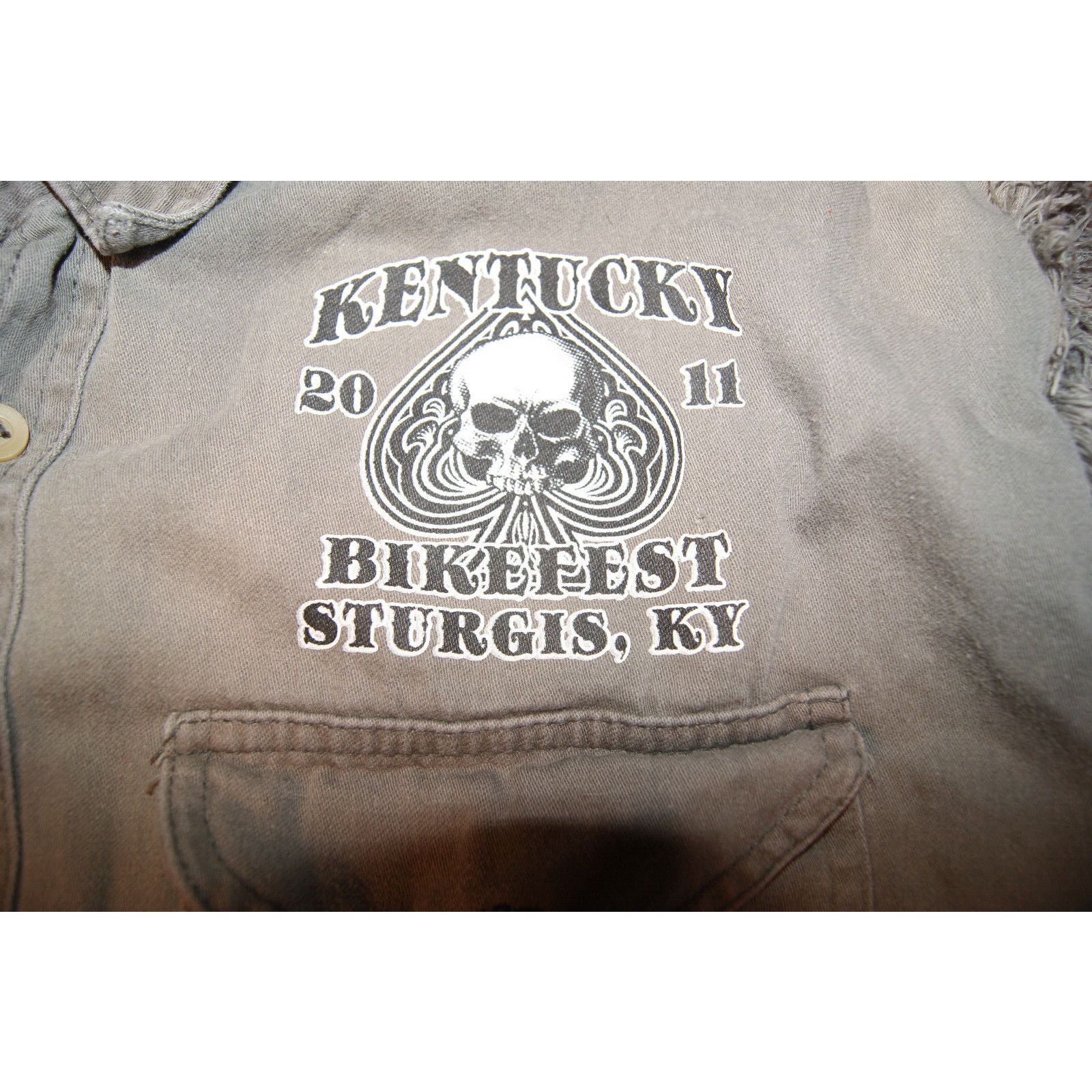Other Sturgis KY Bikefest 11 Sleeveless Denim Mens XL Button Shirt Size US XL / EU 56 / 4 - 6 Thumbnail