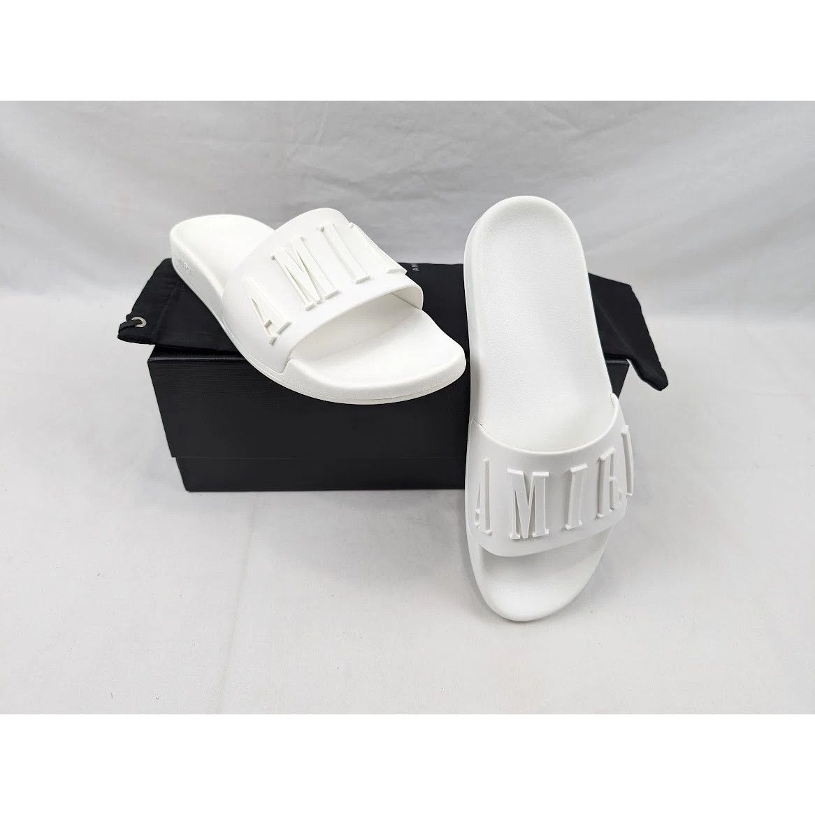 Amiri o1rshd1 Q:7 / Logo Pool Slide in White 43 Size US 10 / EU 43 - 16 Thumbnail