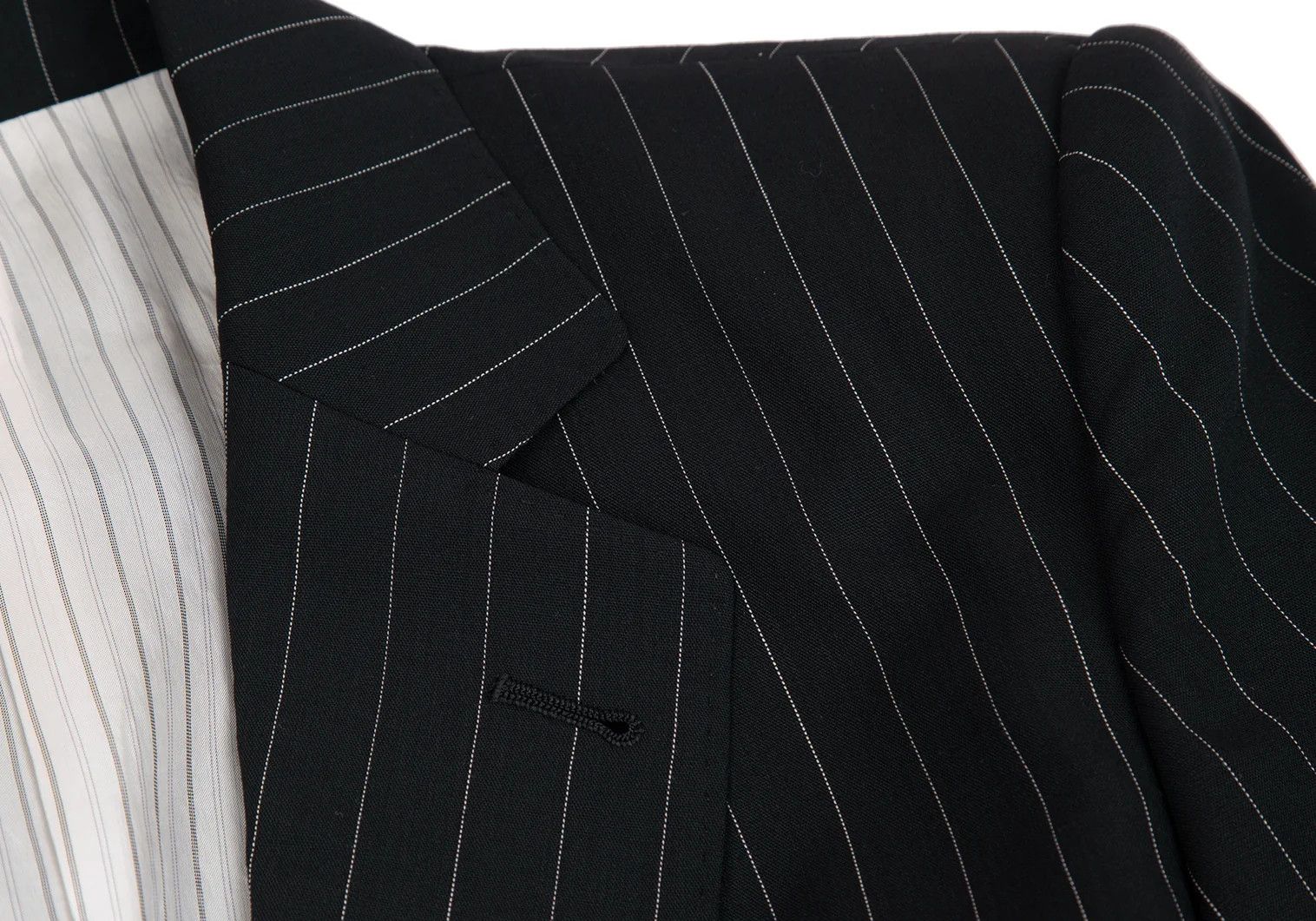 Jean Paul Gaultier Wool Stripe Jacket in Black, Size 48 Size US M / EU 48-50 / 2 - 3 Thumbnail