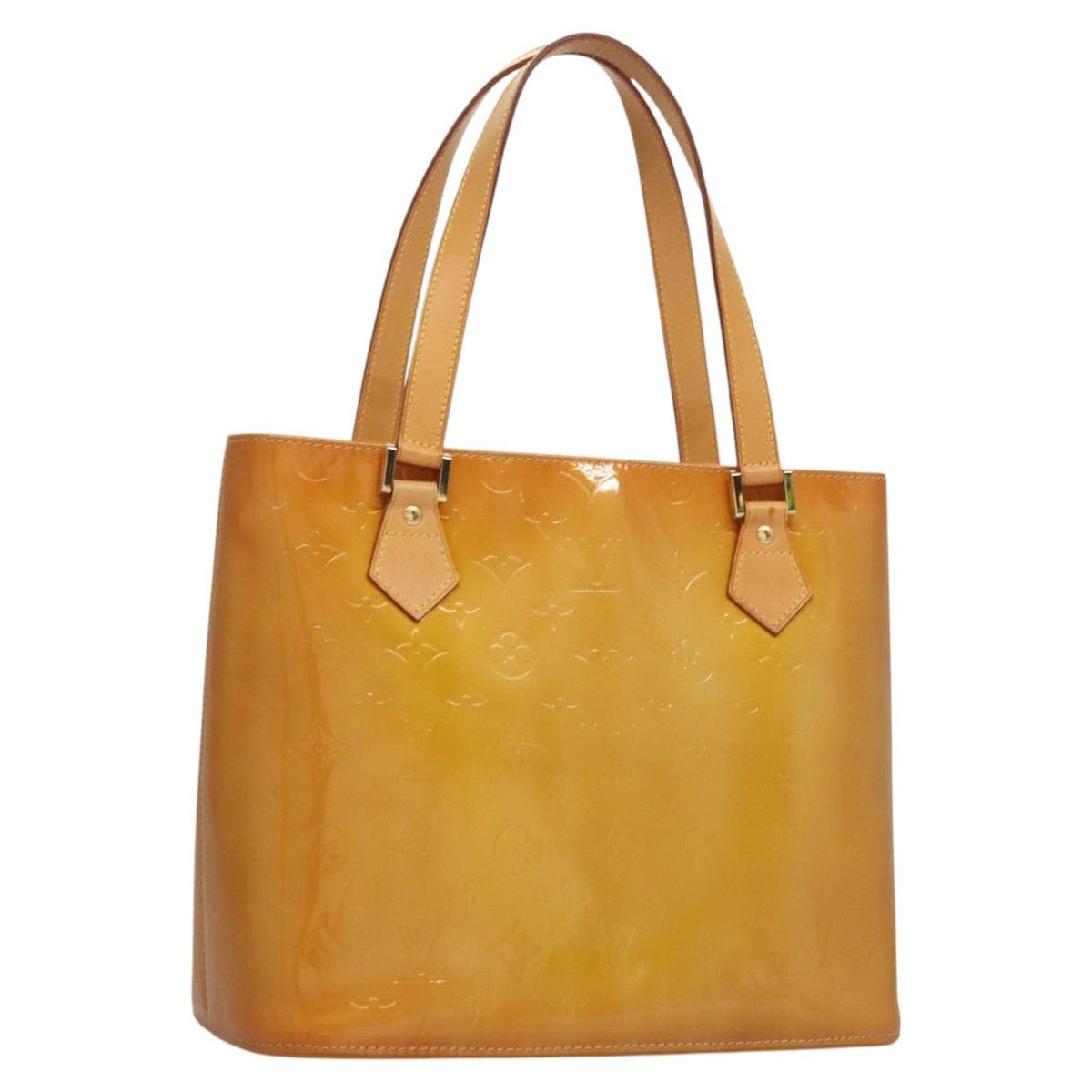 Louis Vuitton LOUIS VUITTON Monogram Vernis Houston Hand Bag Jaune M91121 Size ONE SIZE - 1 Thumbnail