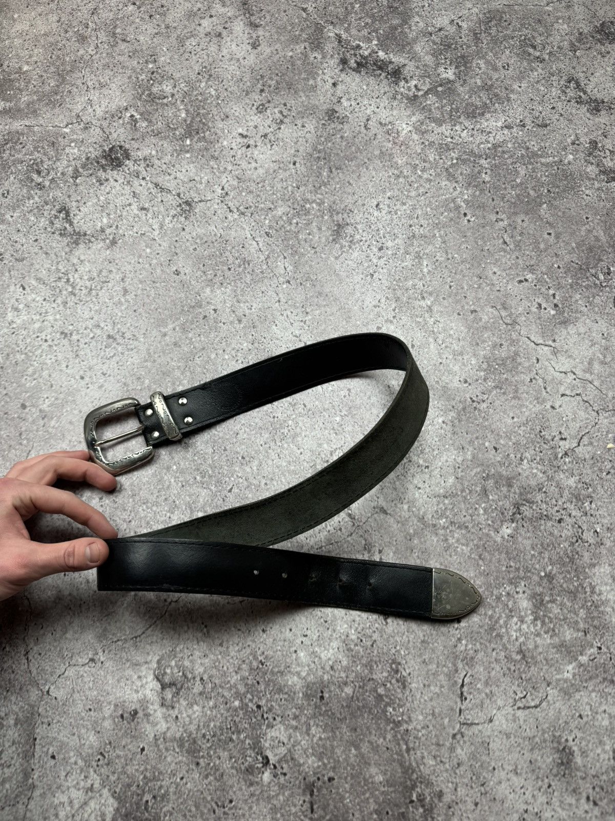 Japanese Brand 00ʼS NUMBER NINE STYLE JAPAN LEATHER Y2K BELT ARCHIVE BLACK Size ONE SIZE - 5 Thumbnail