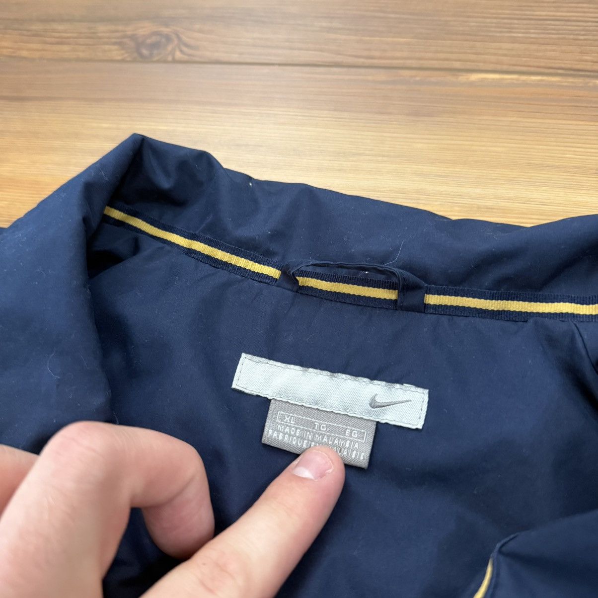Nike Vintage Blue Gold Nike Zip Up Windbreaker Jacket Size US XL / EU 56 / 4 - 5 Thumbnail