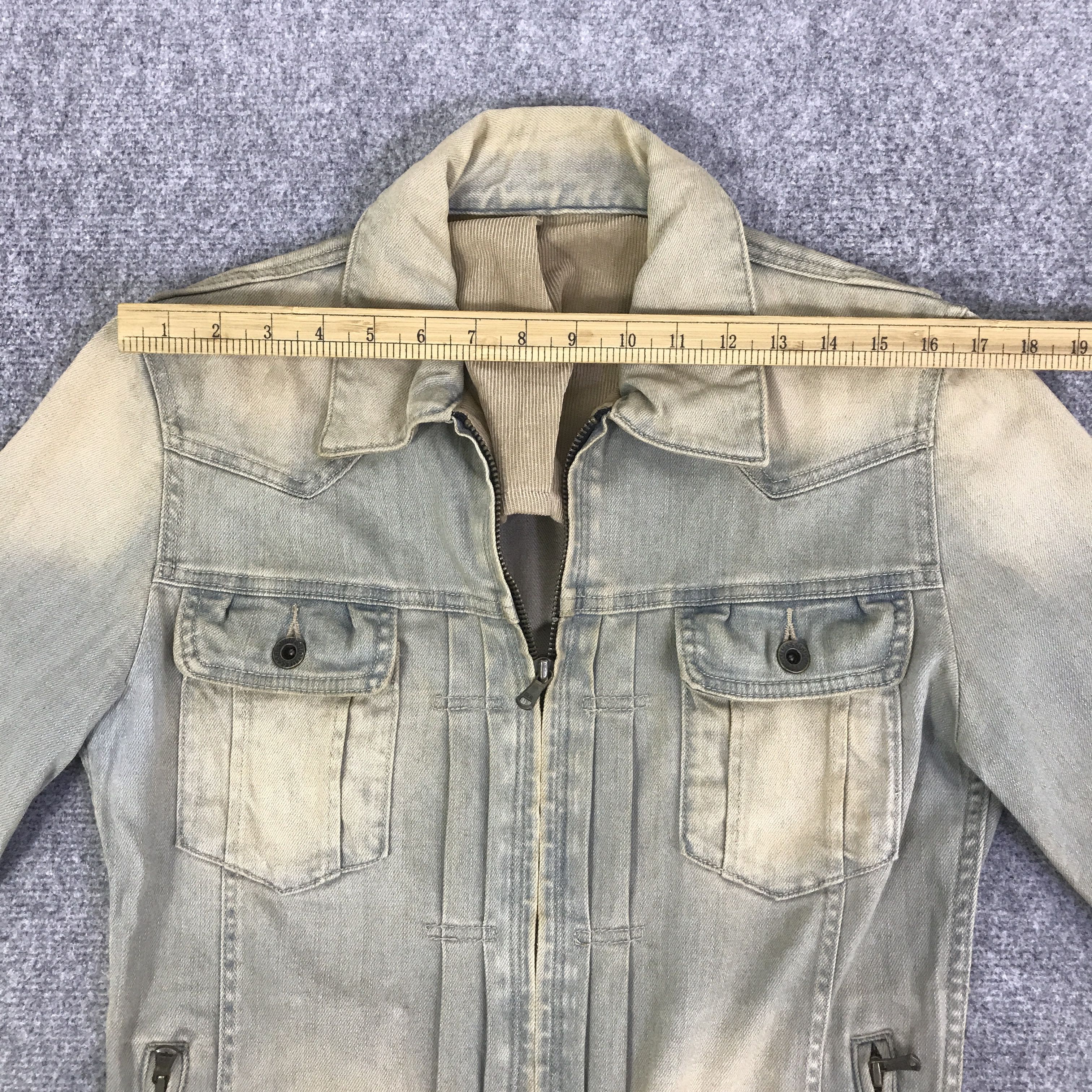 5351 POUR LES HOMMES 5351 VTG POUR LES HOMMES RUSTY DESIGN DENIM JACKET K86B16 Size US L / EU 52-54 / 3 - 5 Thumbnail