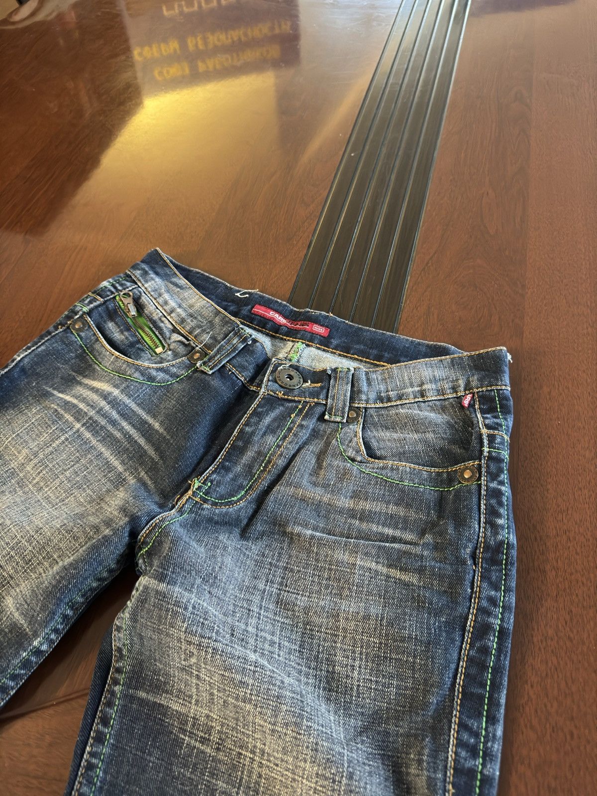 Japanese Brand × Junya Watanabe × Vintage Vintage Washed Flare Stone Cotton Junya Watanabe Style Pants Size US 30 / EU 46 - 4 Thumbnail
